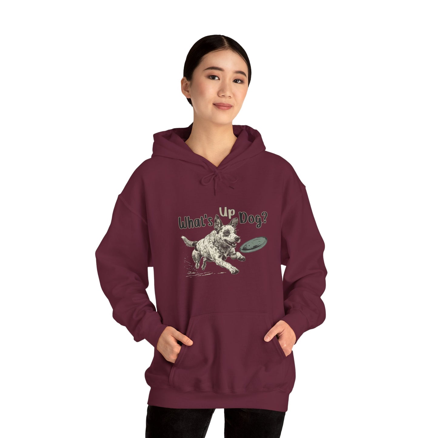 Australian Cattle Dog - What's Up Dog? Frisbee Disc Sports  - Unisex Heavy Blend Hooded Sweatshirt