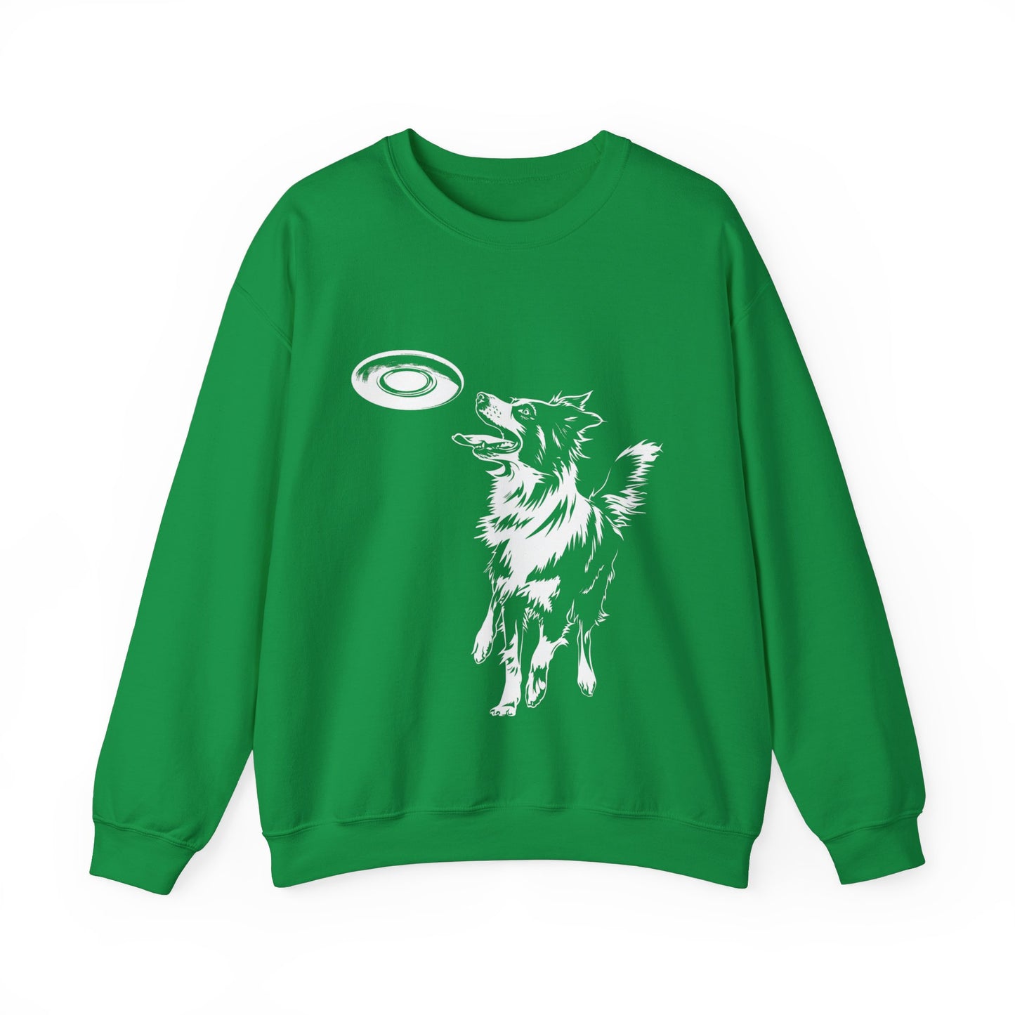 Border Collie With Frisbee Disc - Unisex Heavy Blend Crewneck Sweatshirt