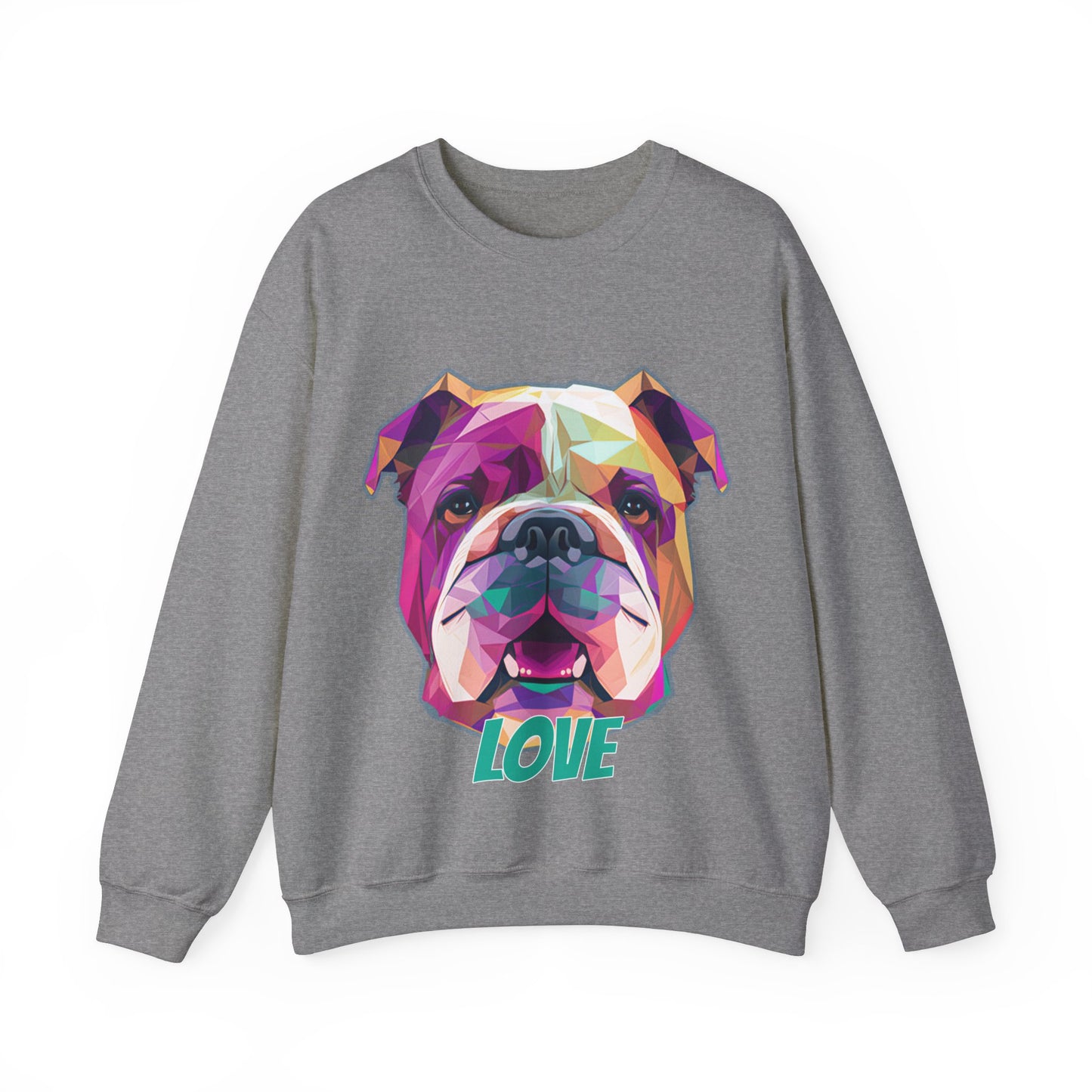 Bulldog - Low Poly LOVE  - Unisex Heavy Blend Crewneck Sweatshirt