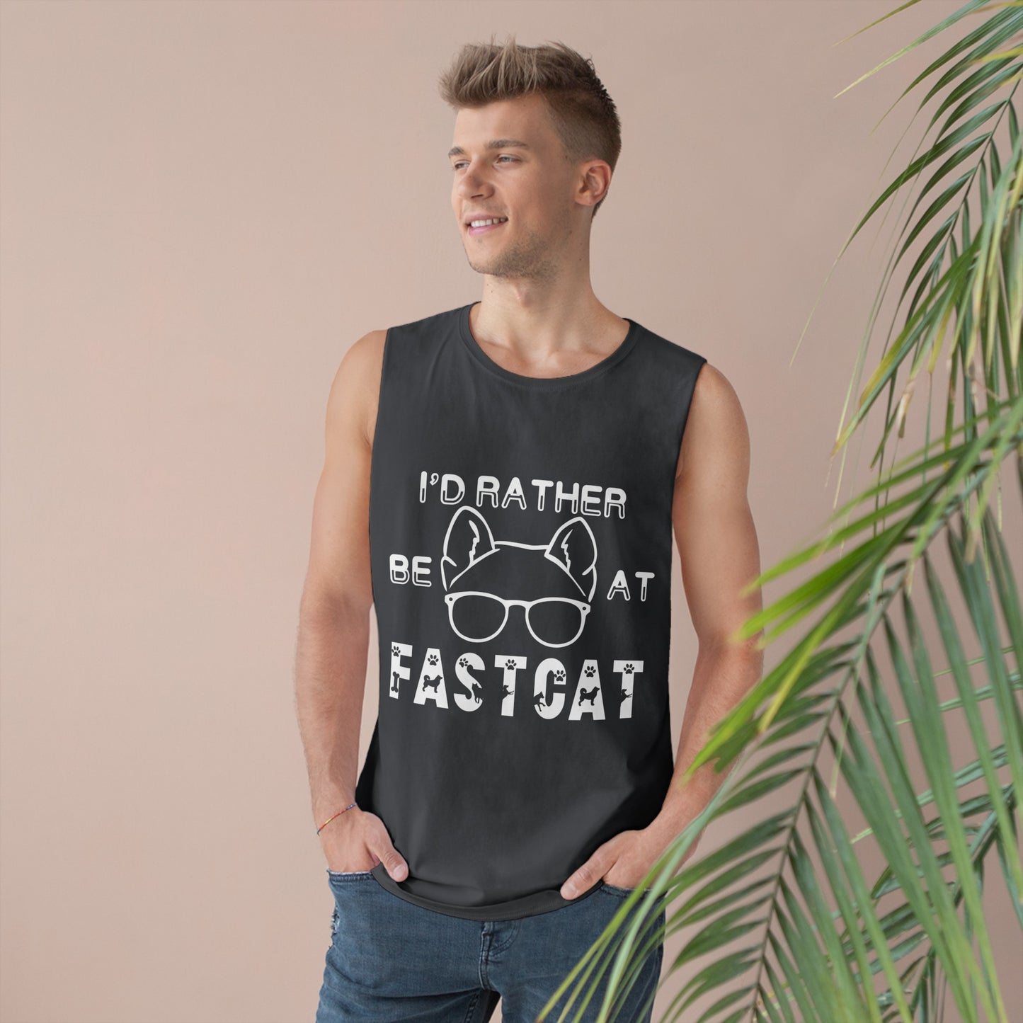 I'd Rather Be At FastCAT - Unisex Barnard Tank Top w/ Raw Armholes