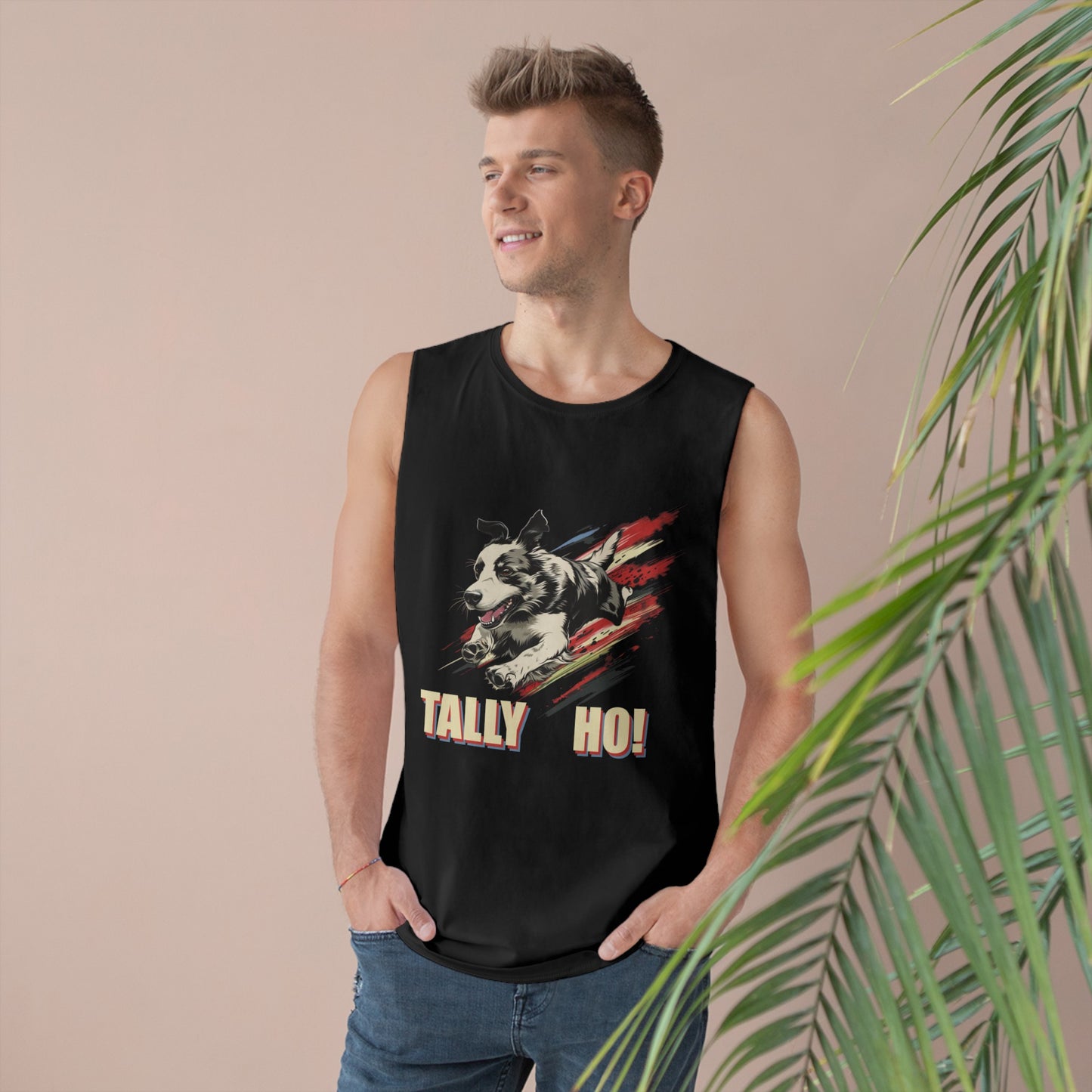 Border Collie - Tally Ho! A FastCAT Design - Unisex Barnard Tank Top w/ Raw Armholes