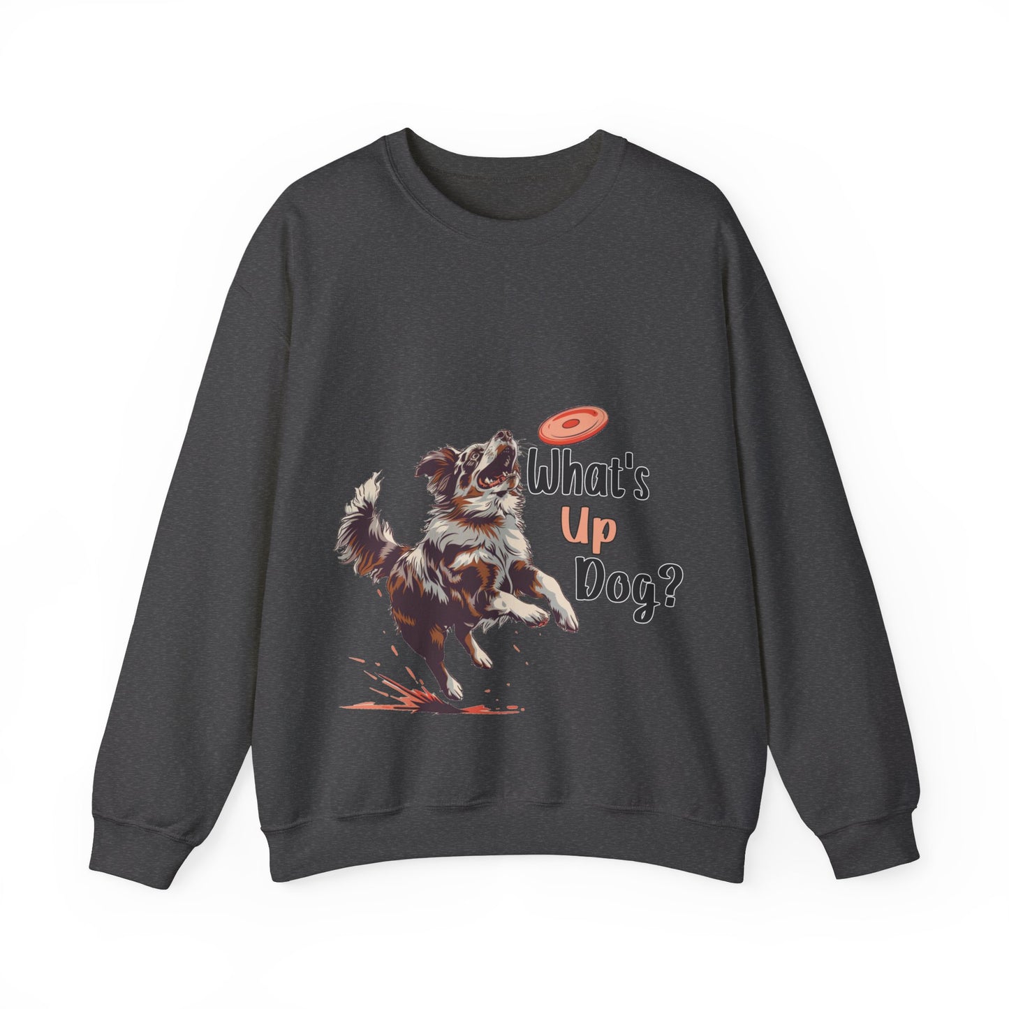 Australian Shepherd - What's Up Dog? Frisbee Disc Sports - Unisex Heavy Blend Crewneck Sweatshirt