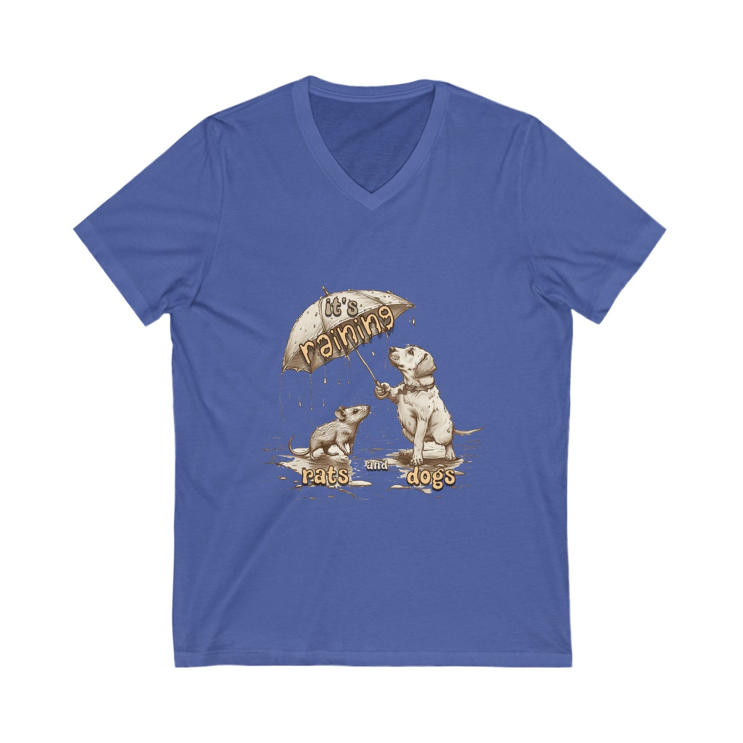 It's Raining Rats And Dogs - Unisex Jersey Short Sleeve V-Neck Tee