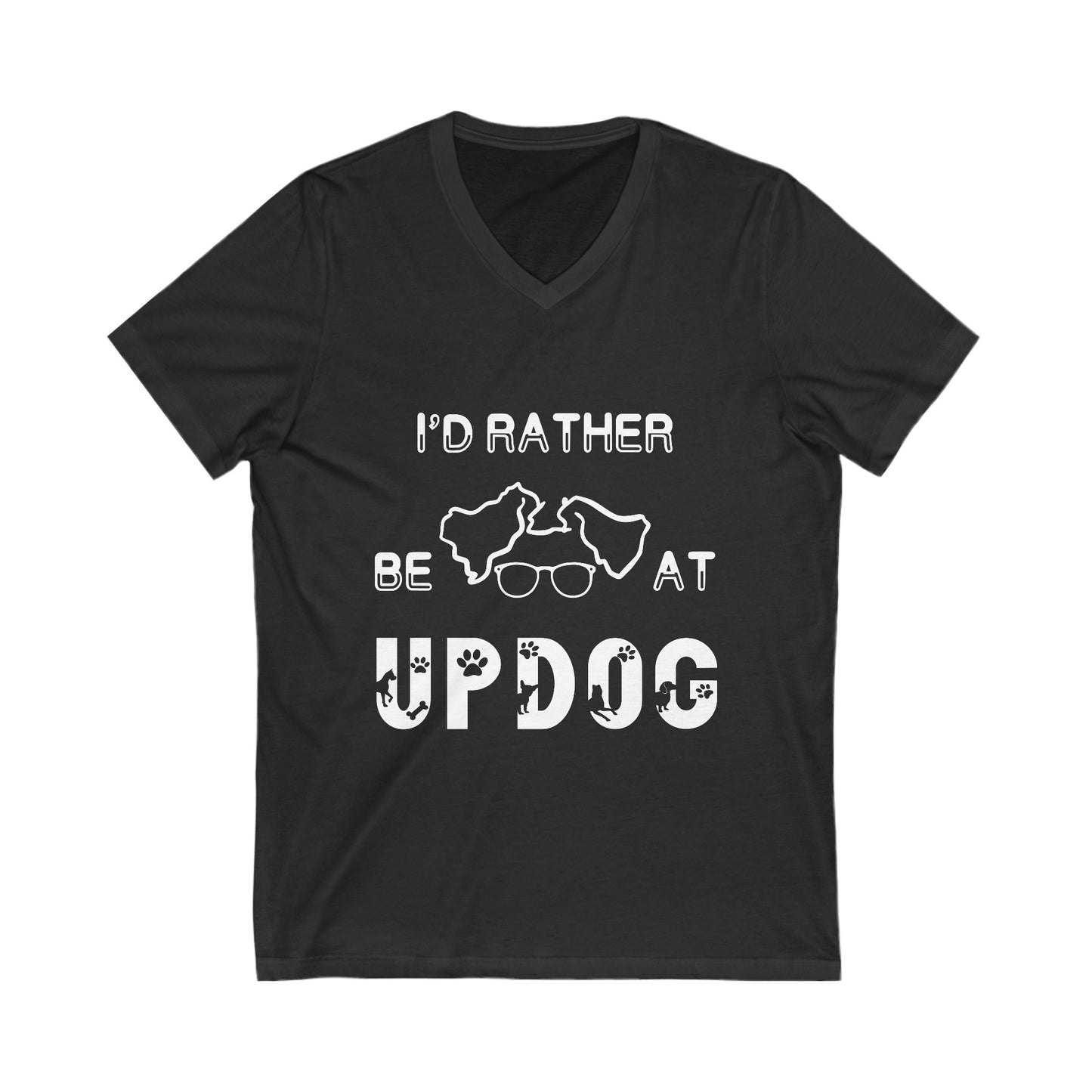 I'd Rather Be At UpDog - Unisex Jersey Short Sleeve V-Neck Tee