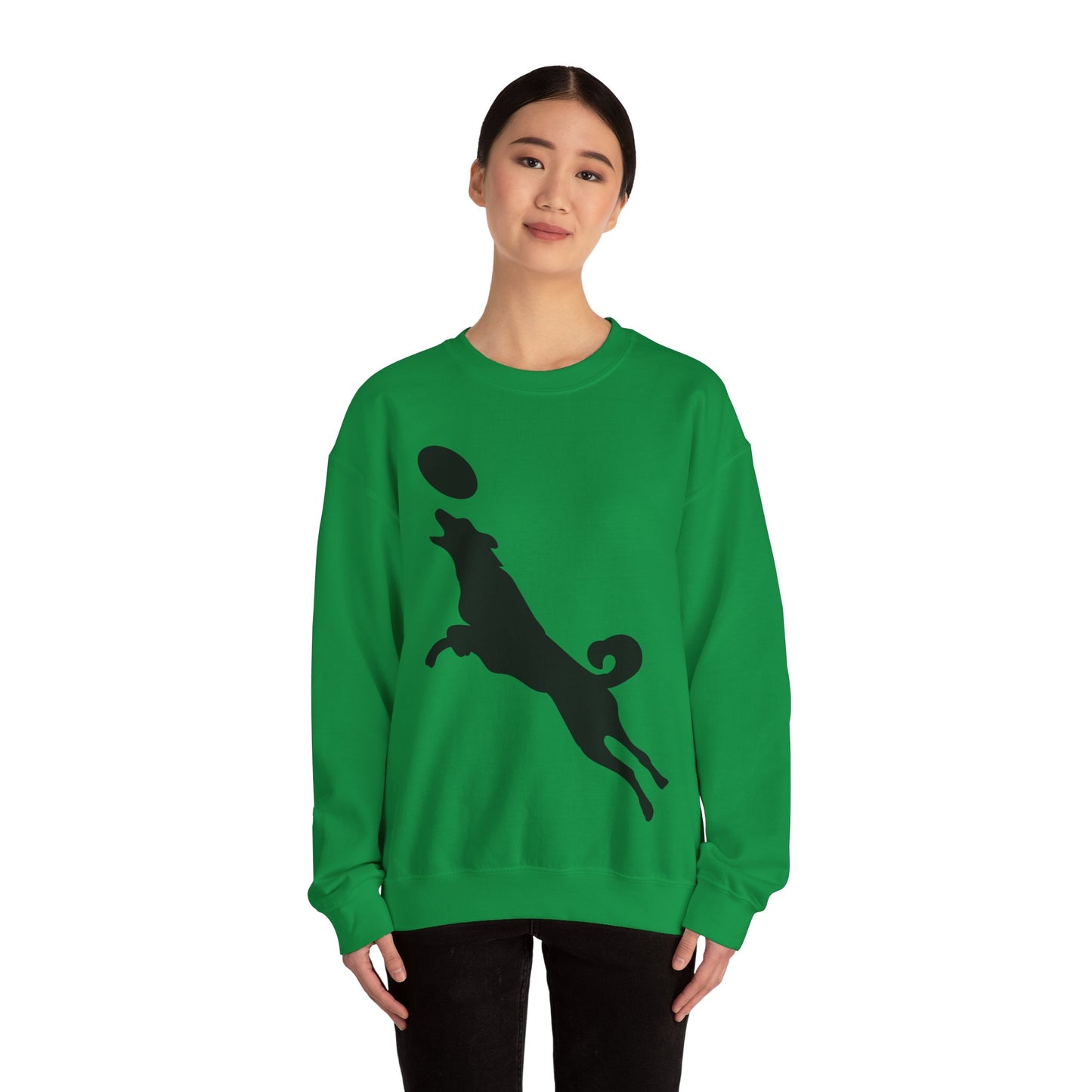 Frisbee Disc Dog  - Unisex Heavy Blend Crewneck Sweatshirt