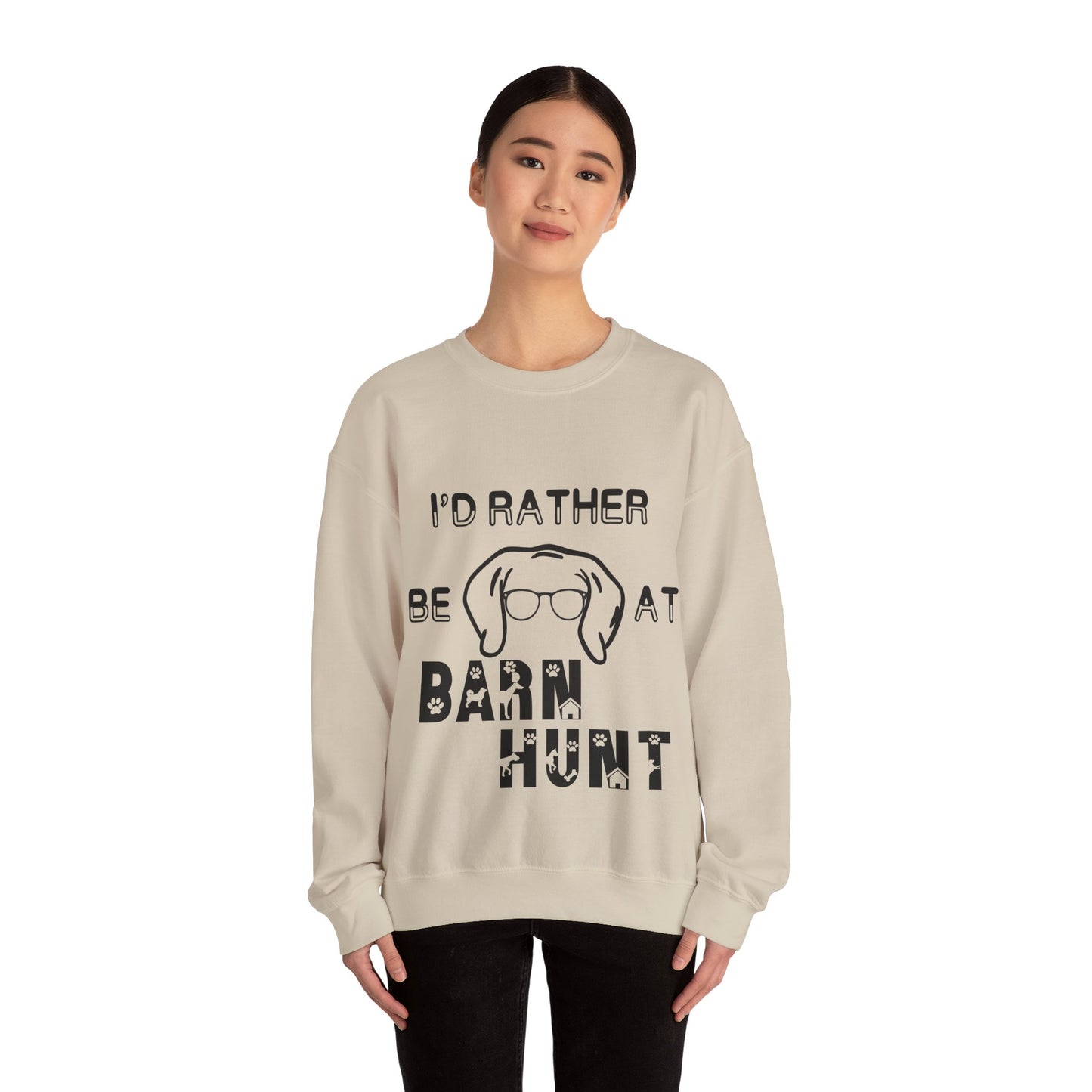 I'd Rather Be At Barn Hunt - Unisex Heavy Blend Crewneck Sweatshirt