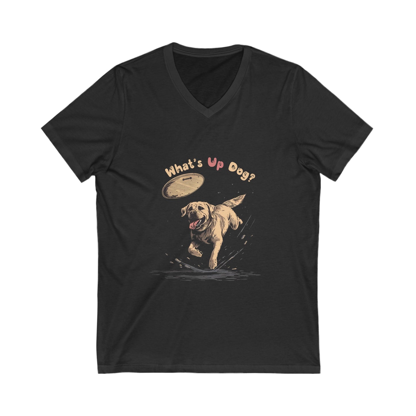 What's Up Dog? (Labrador Retriever) - Unisex Jersey Short Sleeve V-Neck Tee