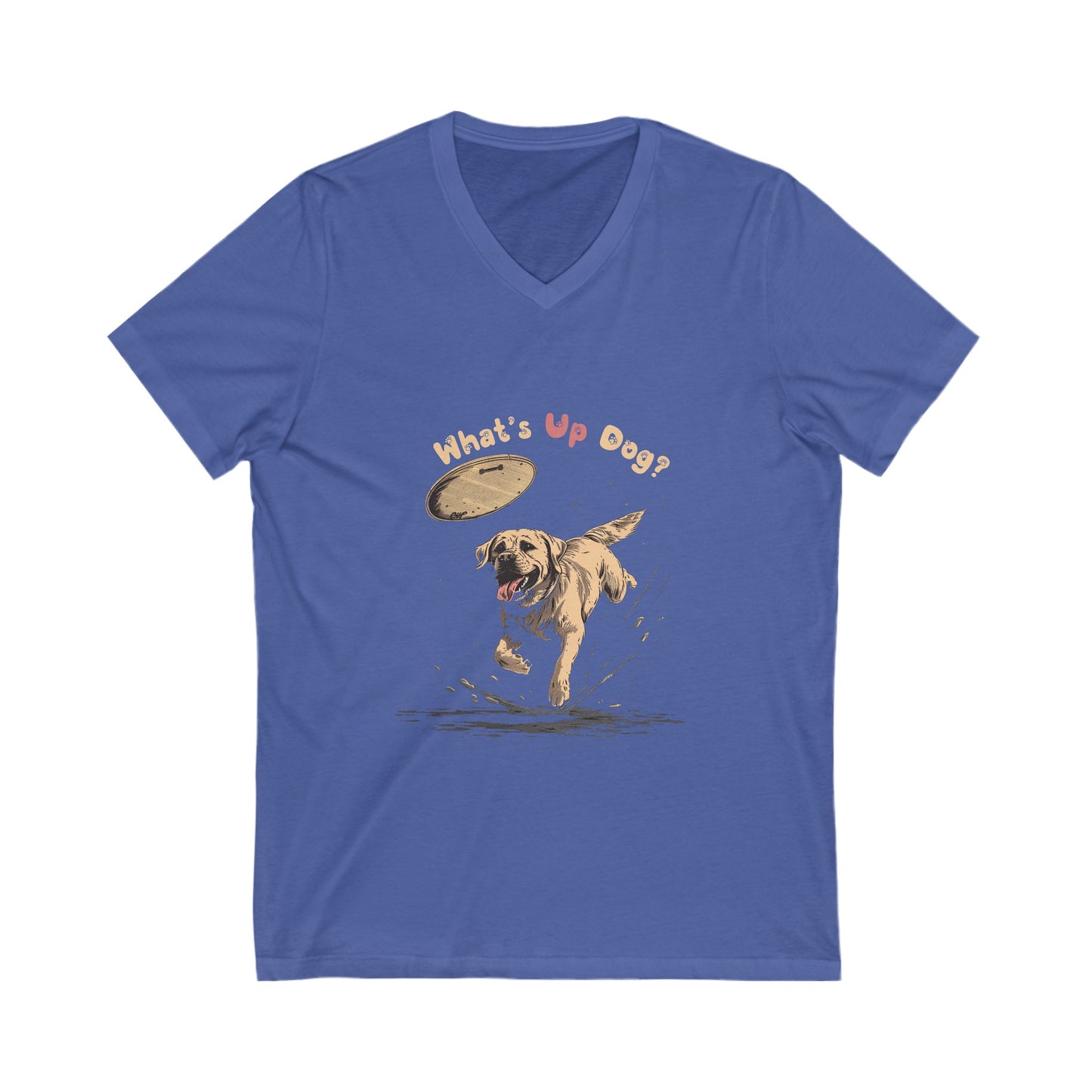 What's Up Dog? (Labrador Retriever) - Unisex Jersey Short Sleeve V-Neck Tee