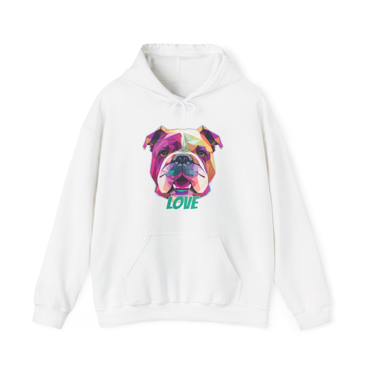 Bulldog - Low Poly LOVE  - Unisex Heavy Blend Hooded Sweatshirt