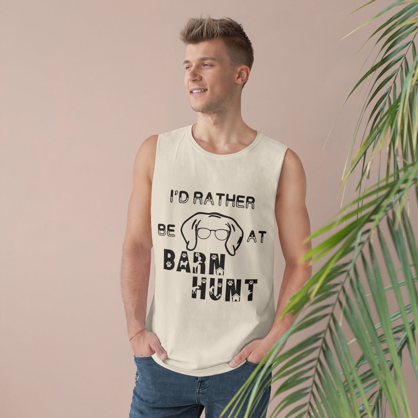 I'd Rather Be At Barn Hunt - Unisex Barnard Tank Top w/ Raw Armholes