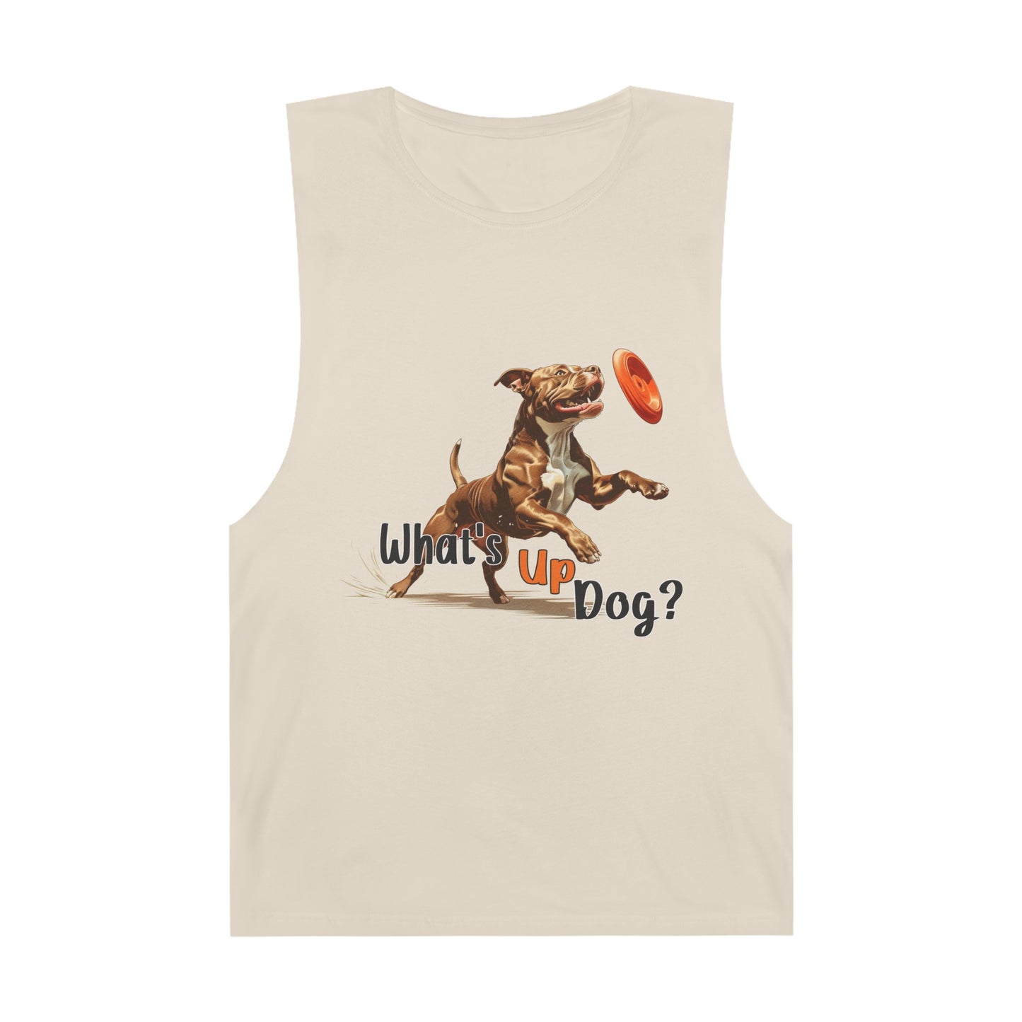 American Pit Bull Terrier (Pittie) - What's Up Dog? Frisbee Disc Sports - Unisex Barnard Tank Top w/ Raw Armholes