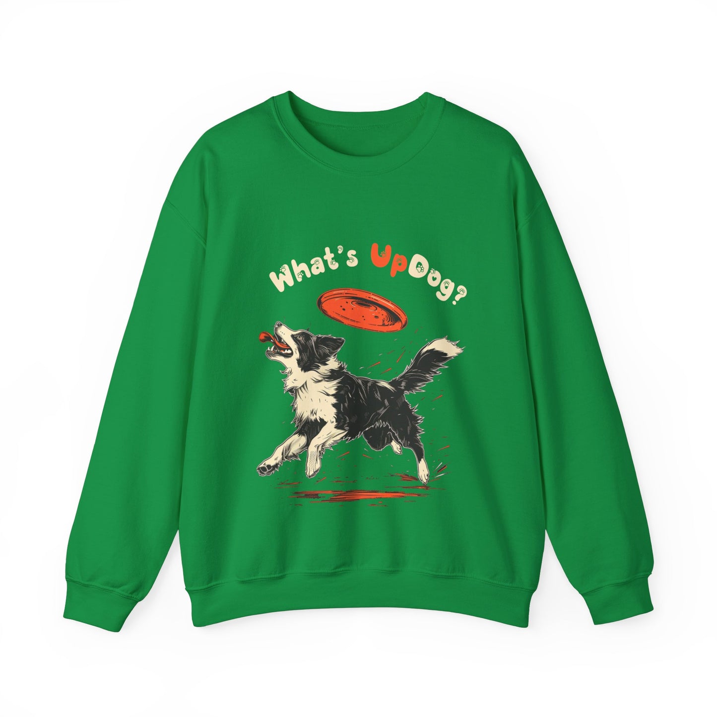 What's Up Dog? (Border Collie) - Unisex Heavy Blend Crewneck Sweatshirt