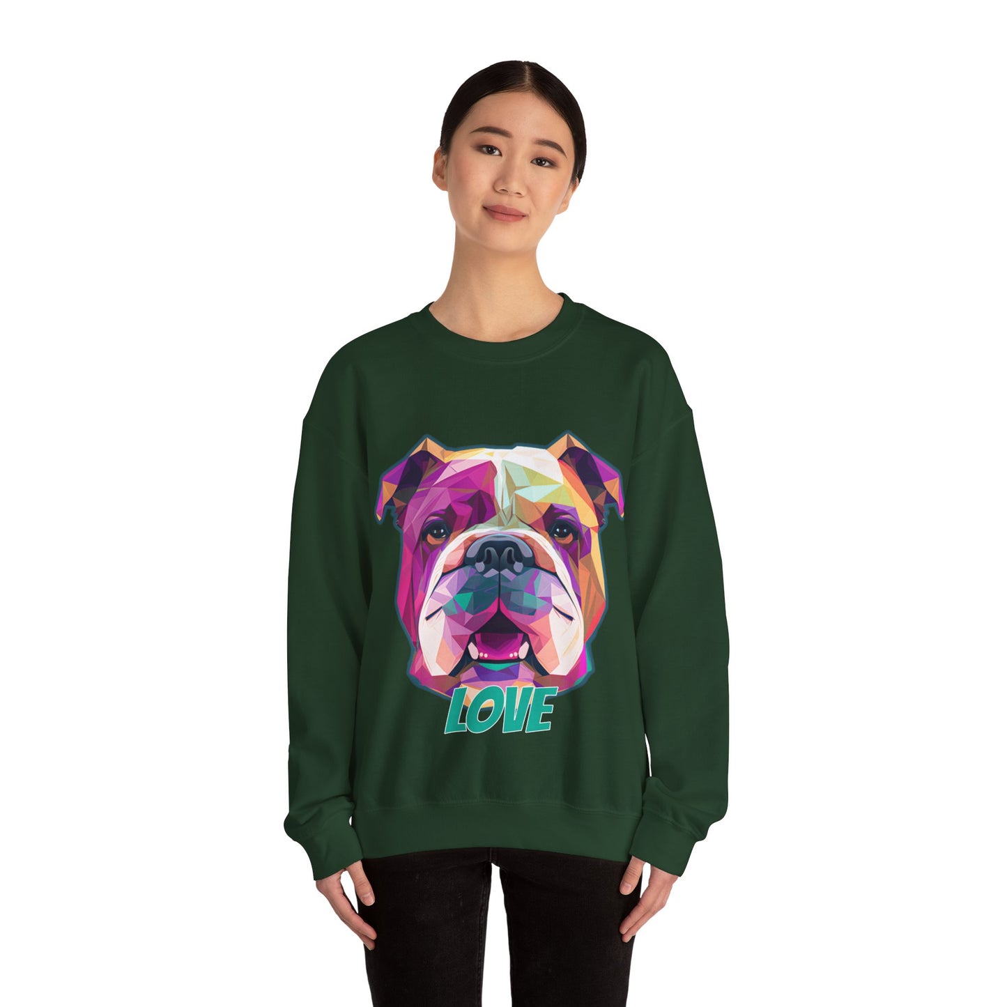 Bulldog - Low Poly LOVE  - Unisex Heavy Blend Crewneck Sweatshirt