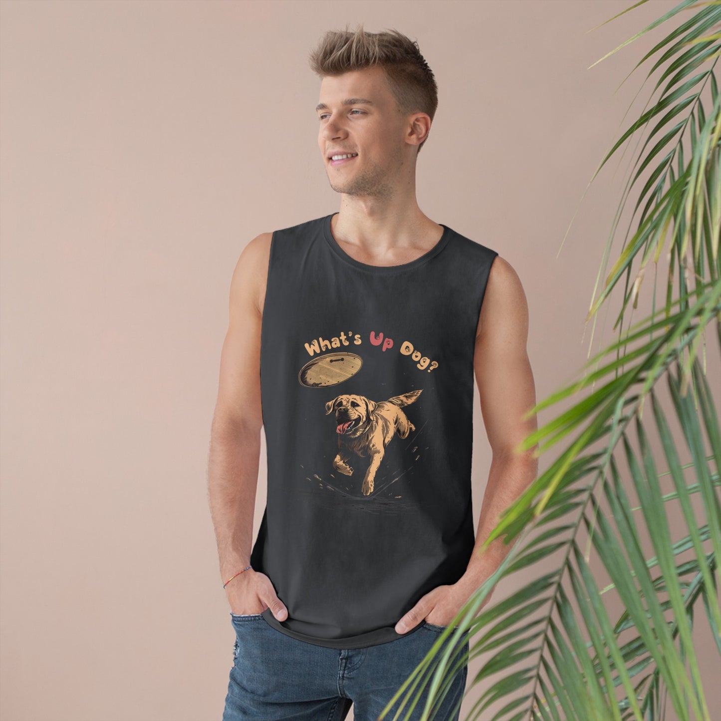 Labrador Retriever - What's Up Dog? Frisbee Disc Sports - Unisex Barnard Tank Top w/ Raw Armholes