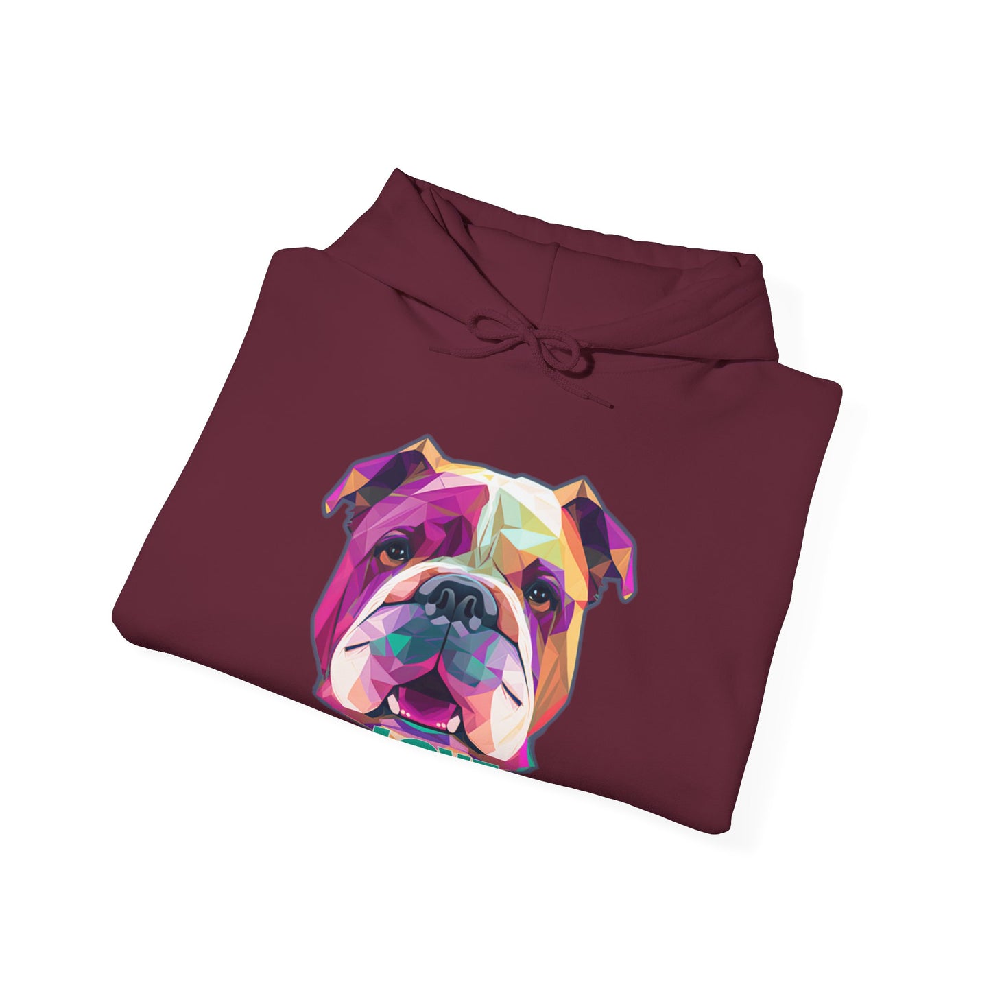 Bulldog - Low Poly LOVE  - Unisex Heavy Blend Hooded Sweatshirt