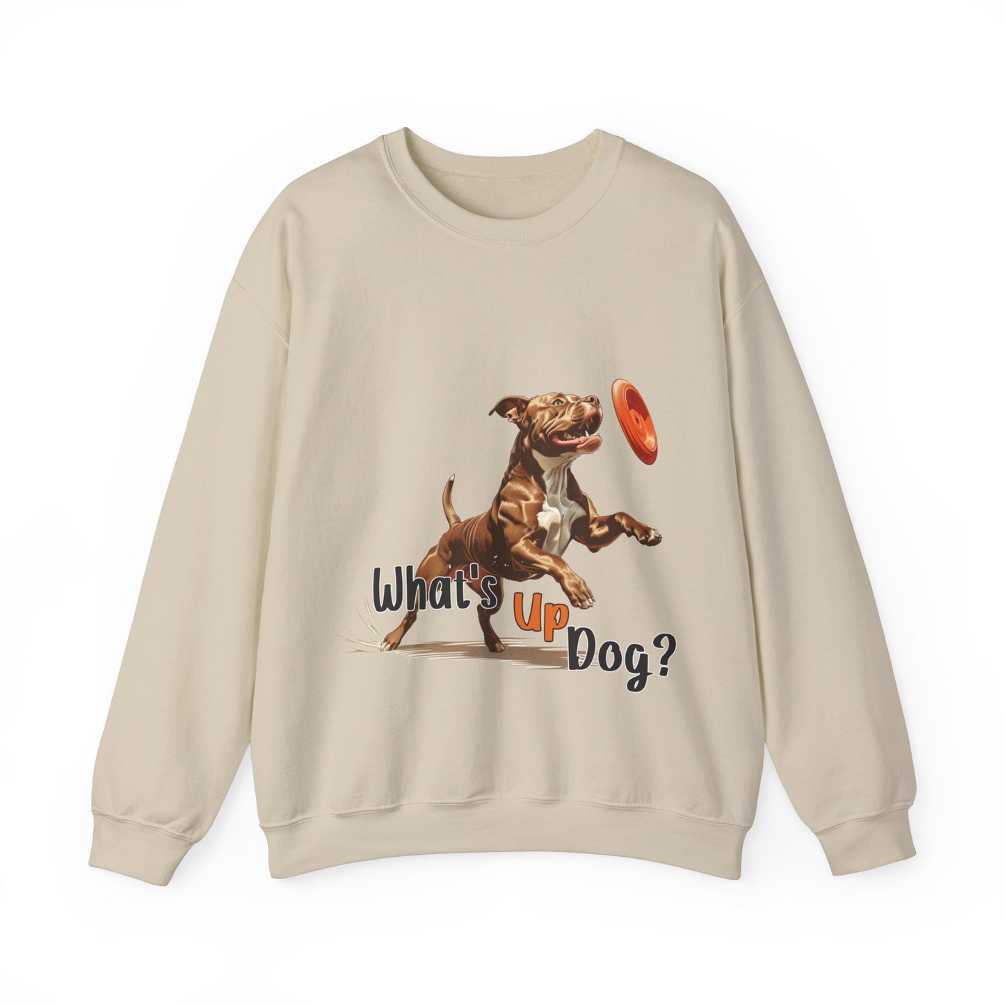 American Pit Bull Terrier - What's Up Dog? Frisbee Disc Sports - Unisex Heavy Blend Crewneck Sweatshirt