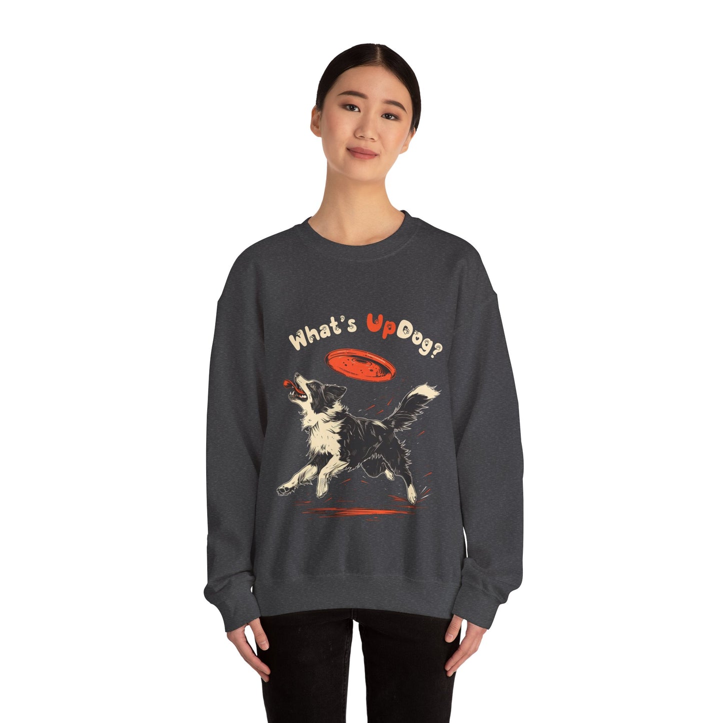 What's Up Dog? (Border Collie) - Unisex Heavy Blend Crewneck Sweatshirt