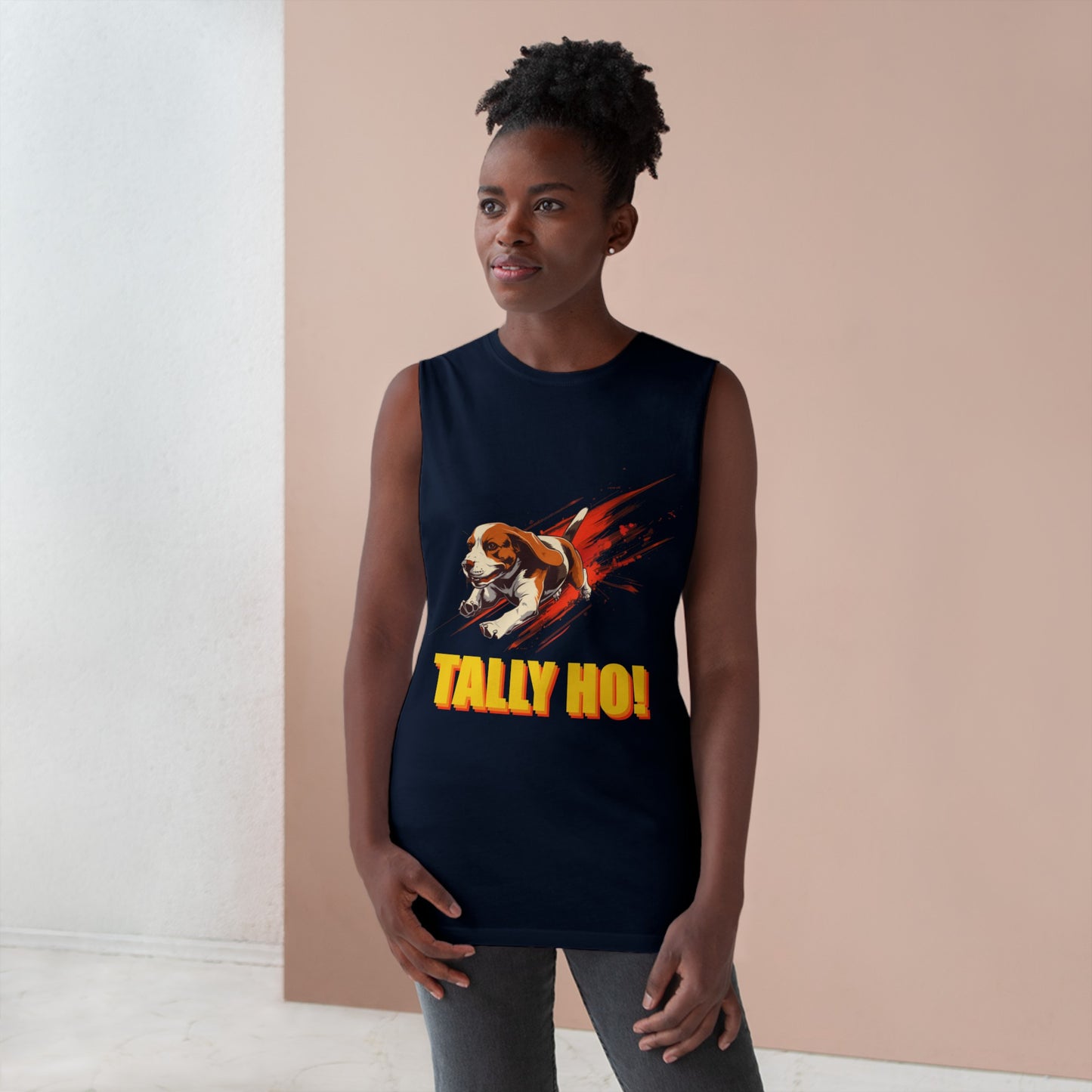 Beagle - Tally Ho! A FastCAT Design - Unisex Barnard Tank Top w/ Raw Armholes