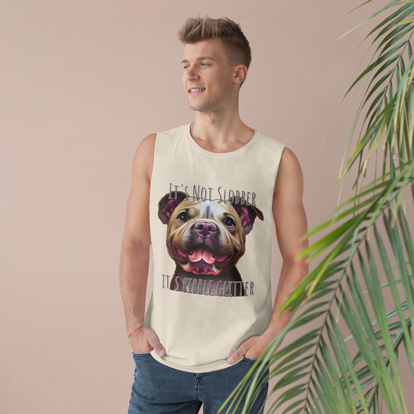 American Pit Bull Terrier (Pittie) - It's Not Slobber - It's Pibble Glitter - Unisex Barnard Tank Top w/ Raw Armholes