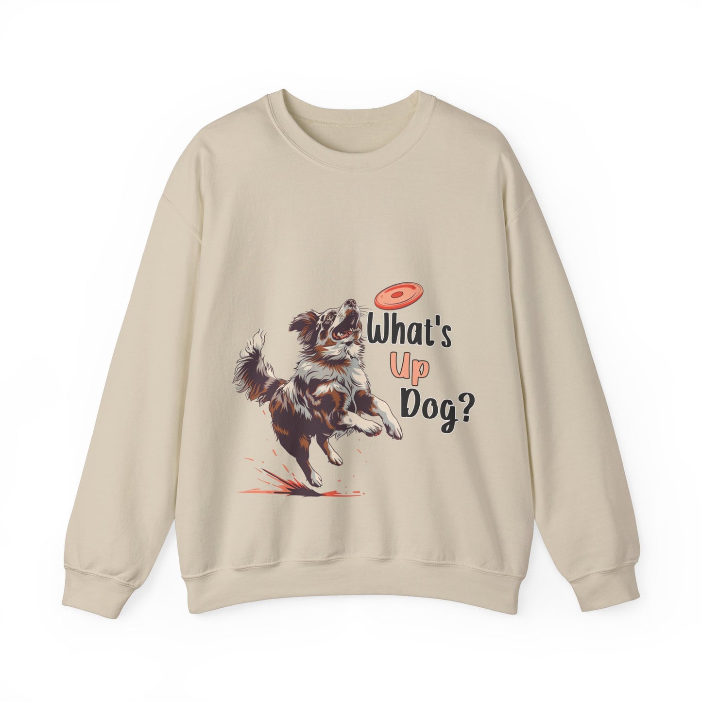 Australian Shepherd - What's Up Dog? Frisbee Disc Sports - Unisex Heavy Blend Crewneck Sweatshirt