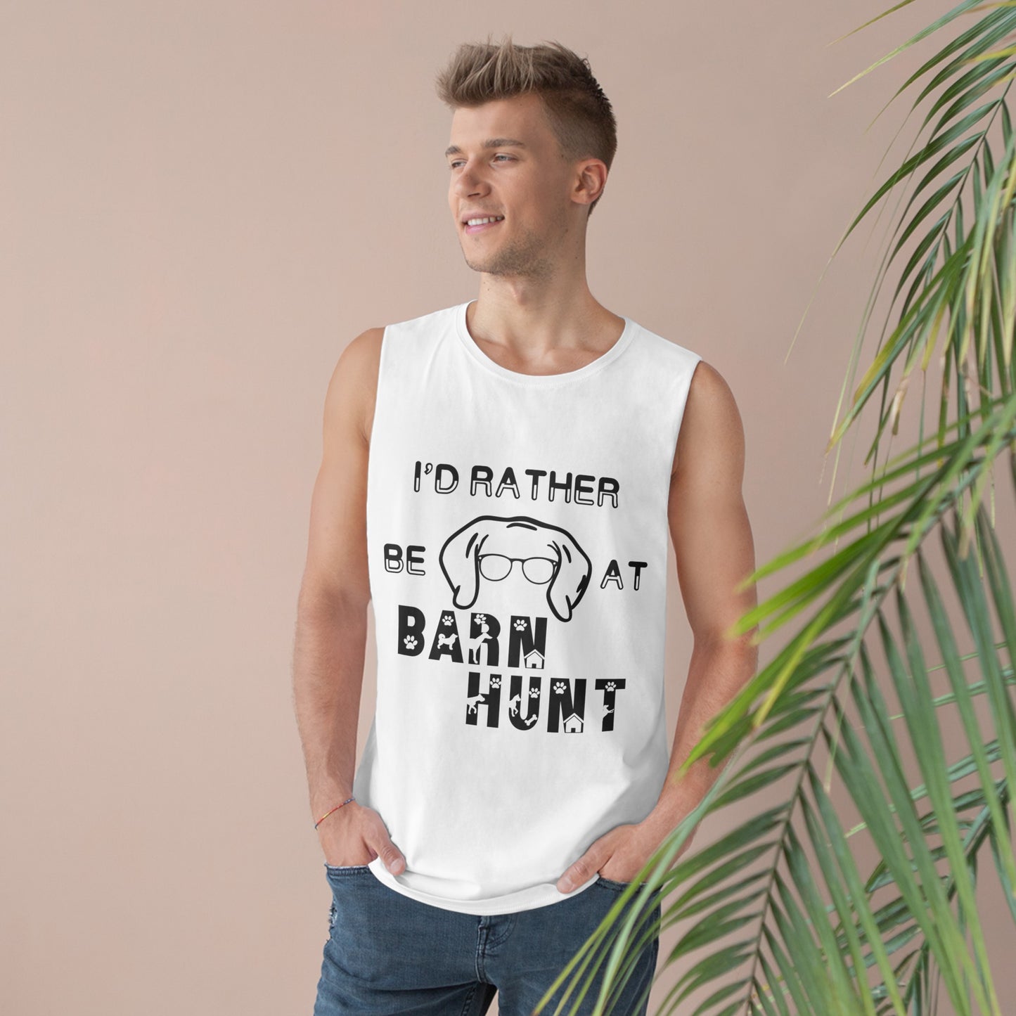 I'd Rather Be At Barn Hunt - Unisex Barnard Tank Top w/ Raw Armholes