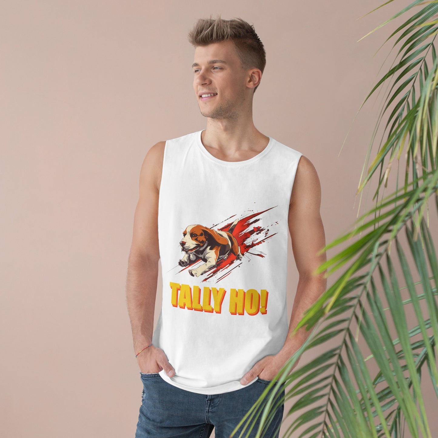 Beagle - Tally Ho! A FastCAT Design - Unisex Barnard Tank Top w/ Raw Armholes