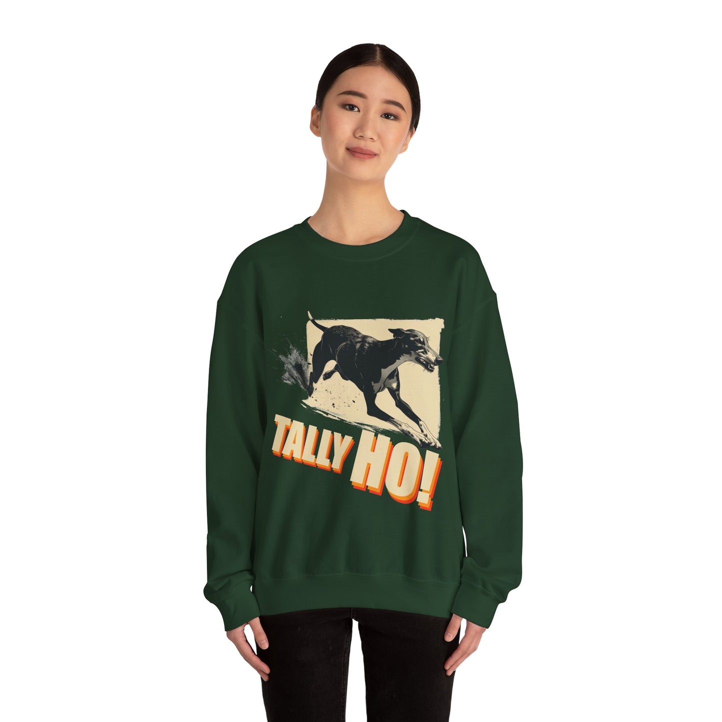 Greyhound: Tally Ho! A FastCAT Design - Unisex Heavy Blend Crewneck Sweatshirt