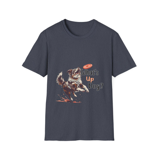 Australian Shepherd - What's Up Dog? Frisbee Disc Sports - Unisex Softstyle T-Shirt