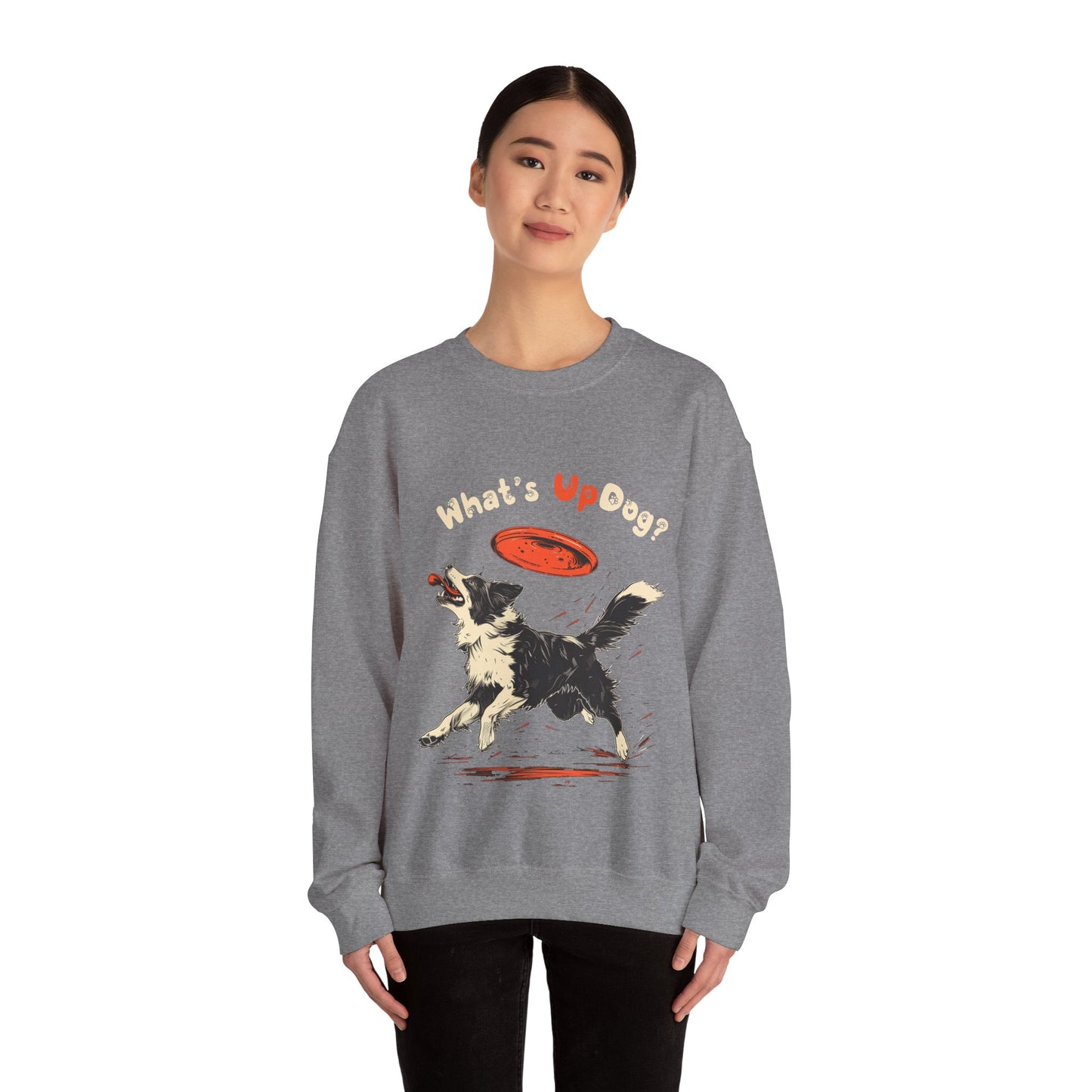 What's Up Dog? (Border Collie) - Unisex Heavy Blend Crewneck Sweatshirt