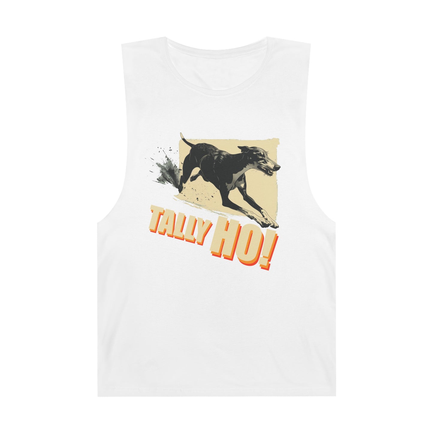 Greyhound - Tally Ho! A FastCAT Design - Unisex Barnard Tank Top w/ Raw Armholes