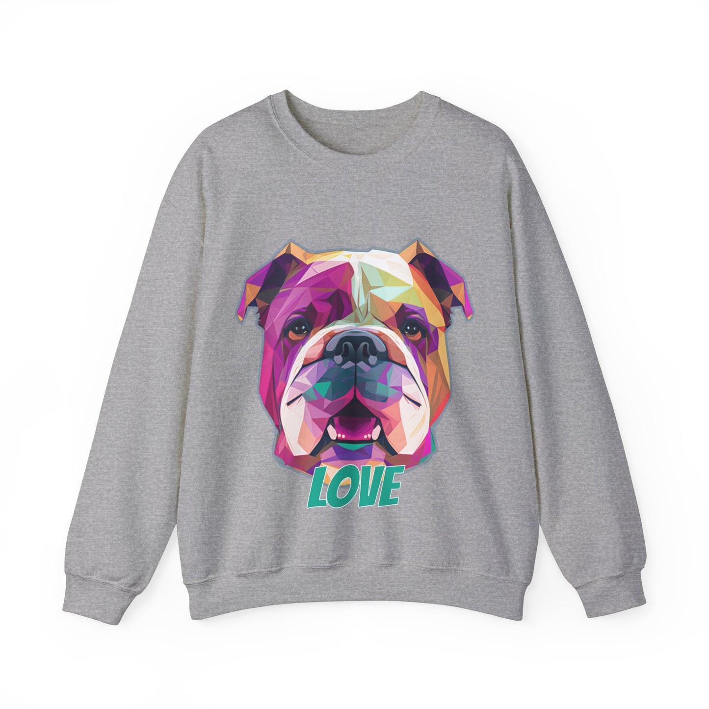 Bulldog - Low Poly LOVE  - Unisex Heavy Blend Crewneck Sweatshirt