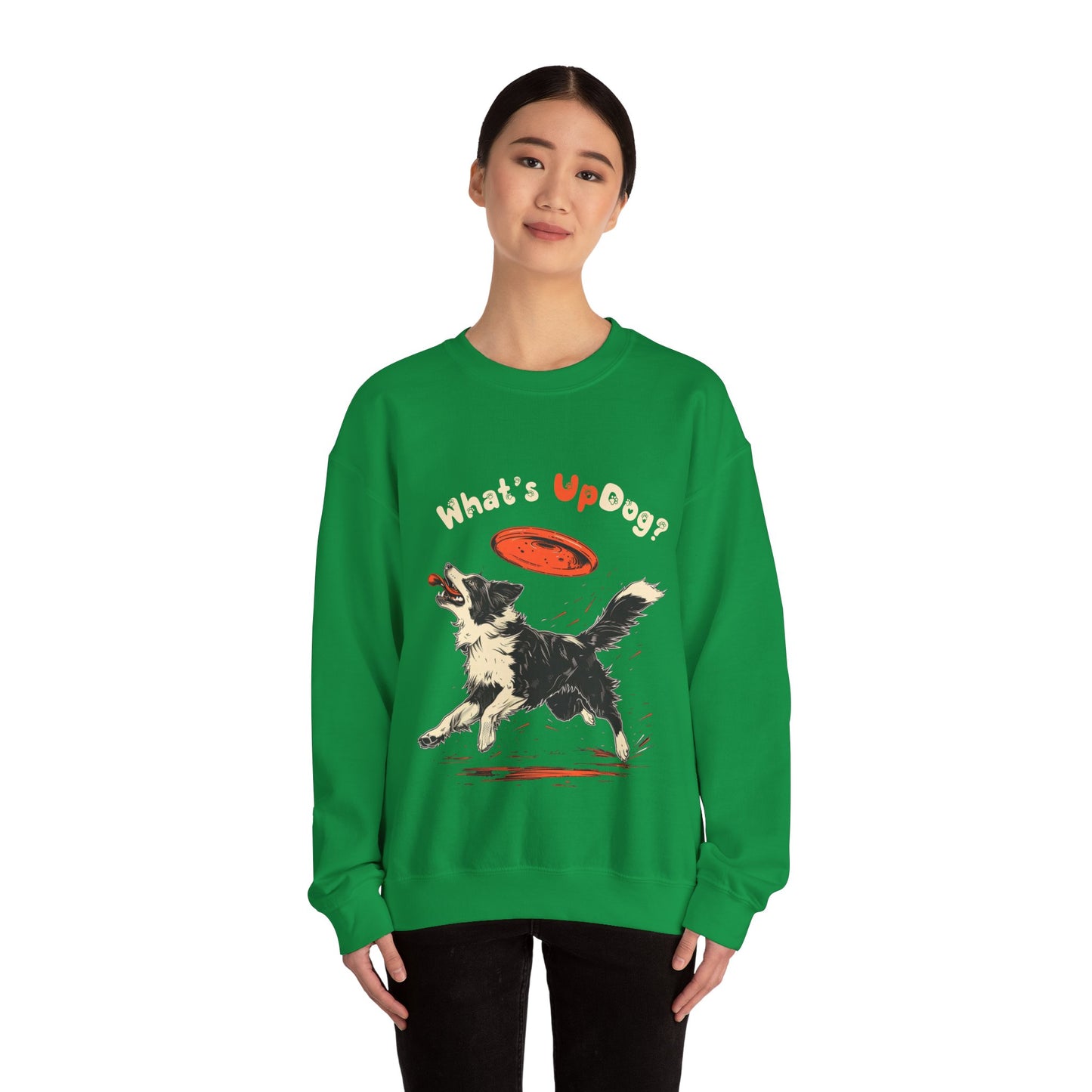 What's Up Dog? (Border Collie) - Unisex Heavy Blend Crewneck Sweatshirt