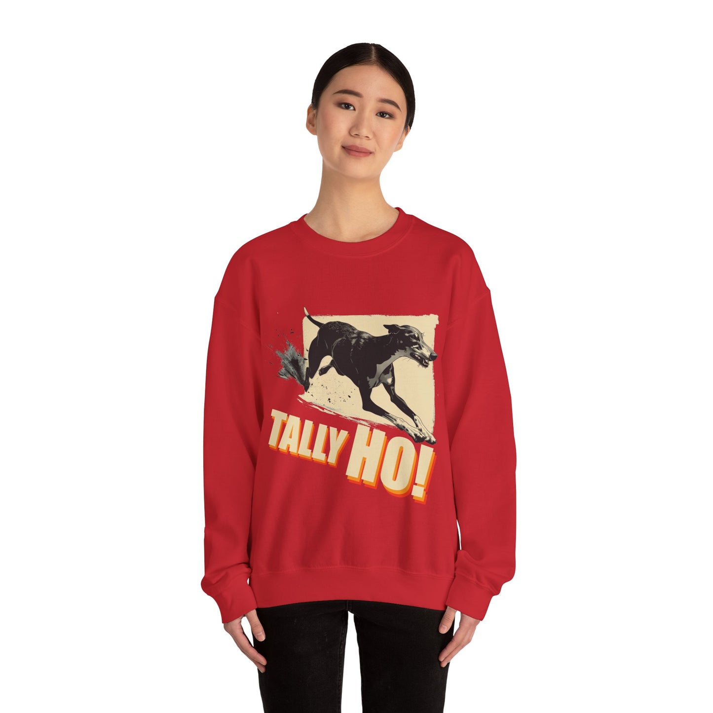 Greyhound: Tally Ho! A FastCAT Design - Unisex Heavy Blend Crewneck Sweatshirt