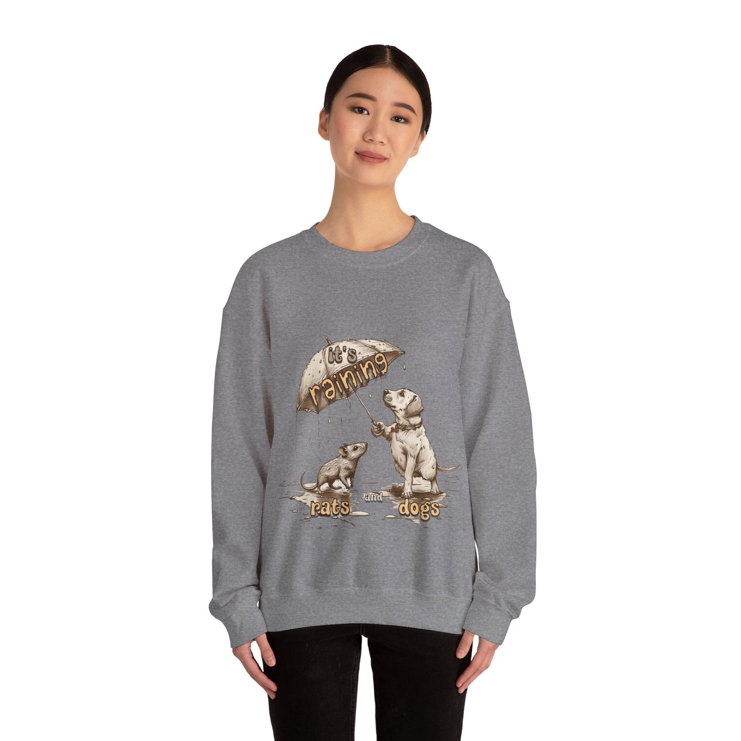 It's Raining Rats and Dogs - Unisex Heavy Blend Crewneck Sweatshirt