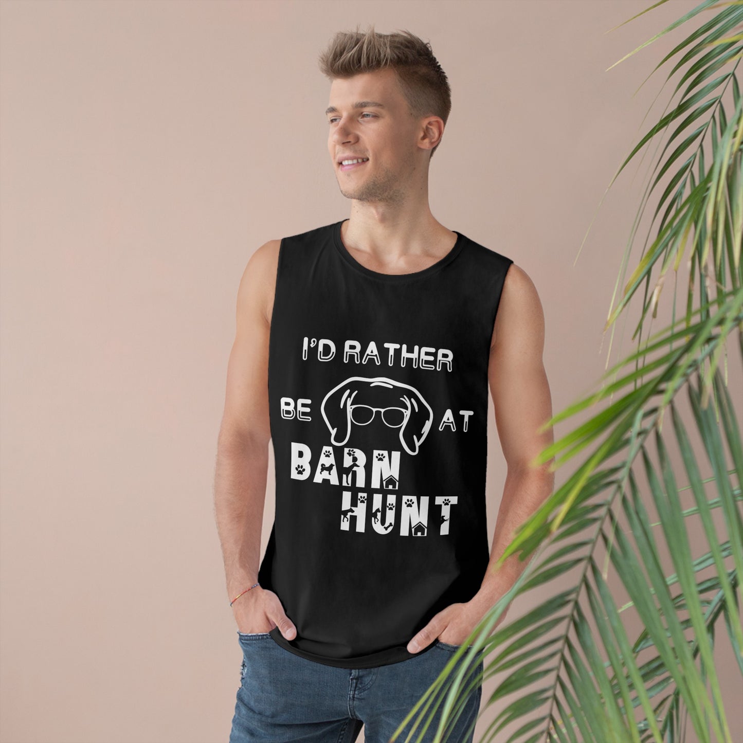 I'd Rather Be At Barn Hunt - Unisex Barnard Tank Top w/ Raw Armholes