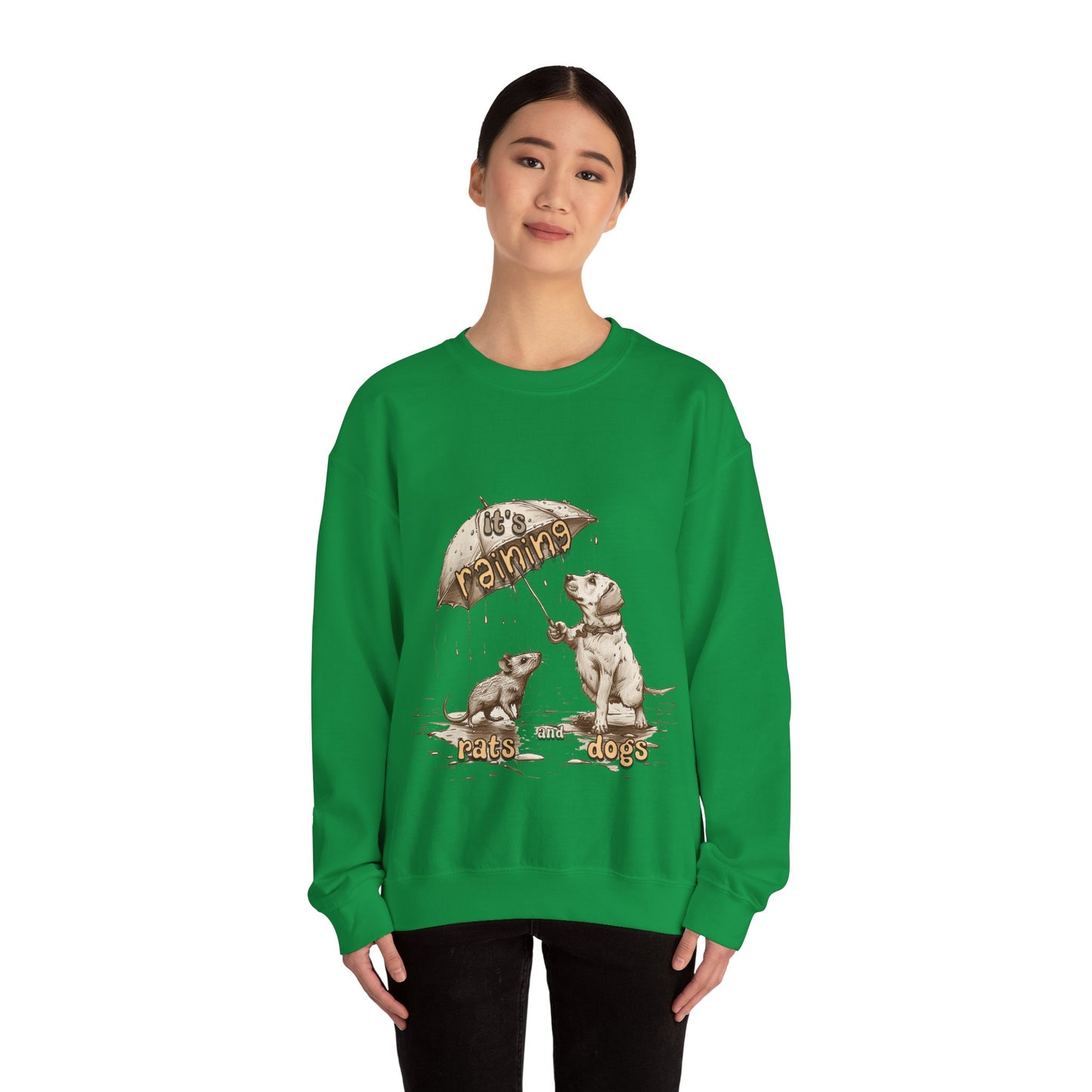 It's Raining Rats and Dogs - Unisex Heavy Blend Crewneck Sweatshirt