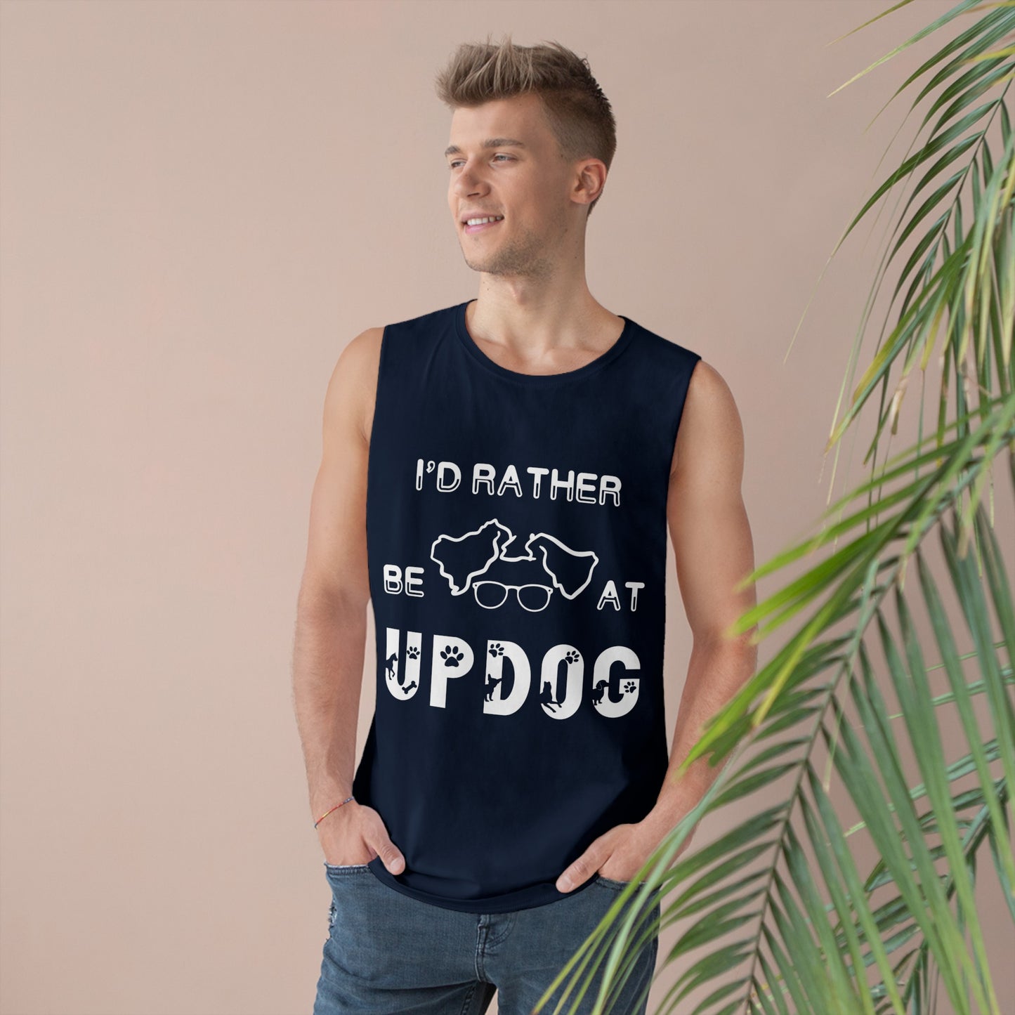 I'd Rather Be At UpDog - Unisex Barnard Tank Top w/ Raw Armholes