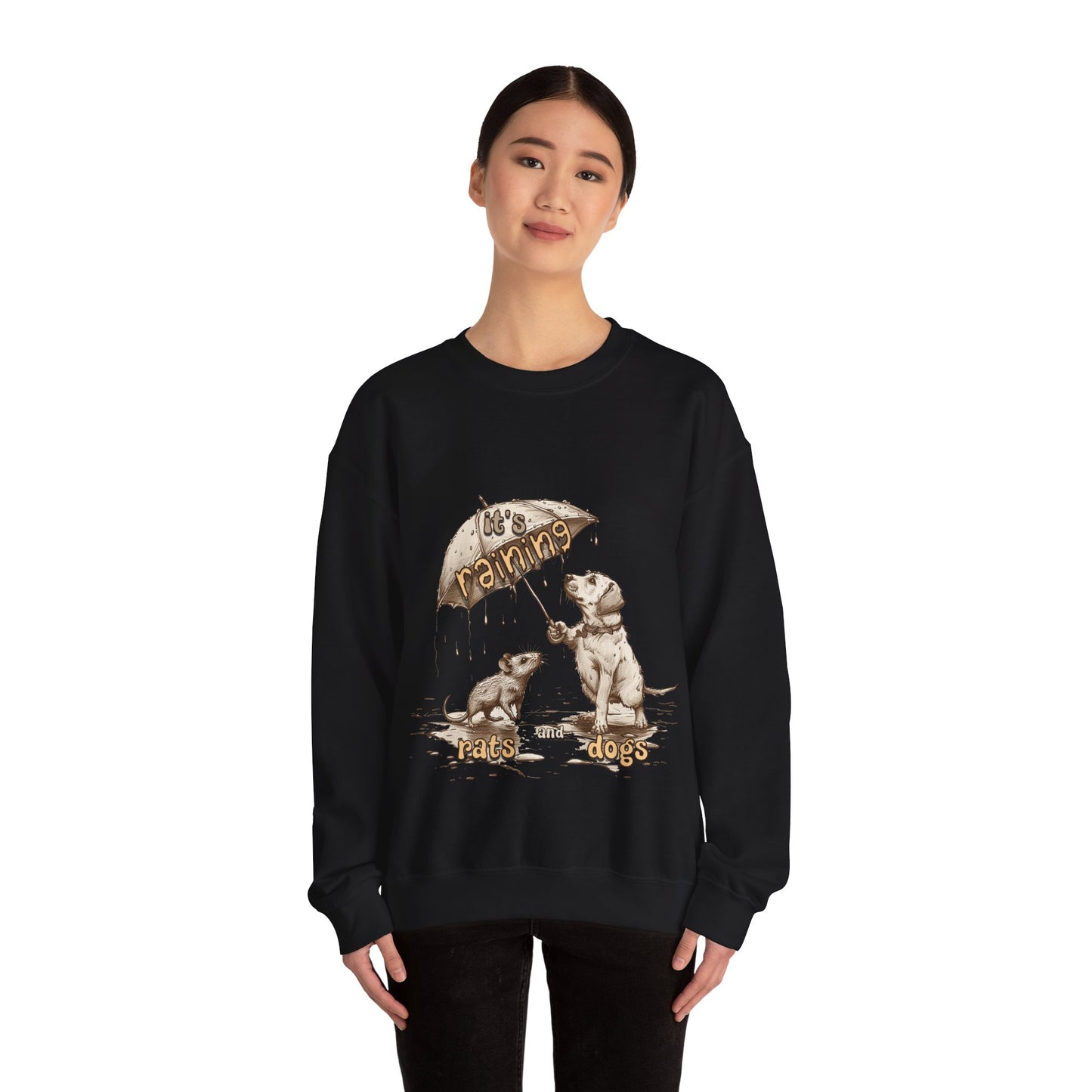 It's Raining Rats and Dogs - Unisex Heavy Blend Crewneck Sweatshirt