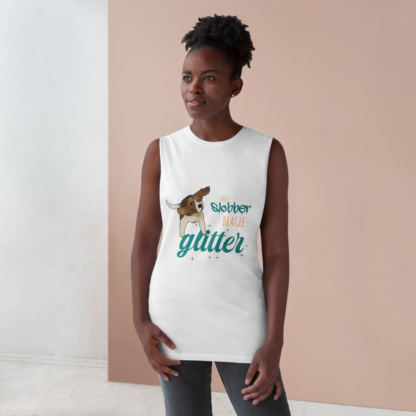 It's Not Slobber - It's Beagle Glitter - Unisex Barnard Tank Top w/ Raw Armholes