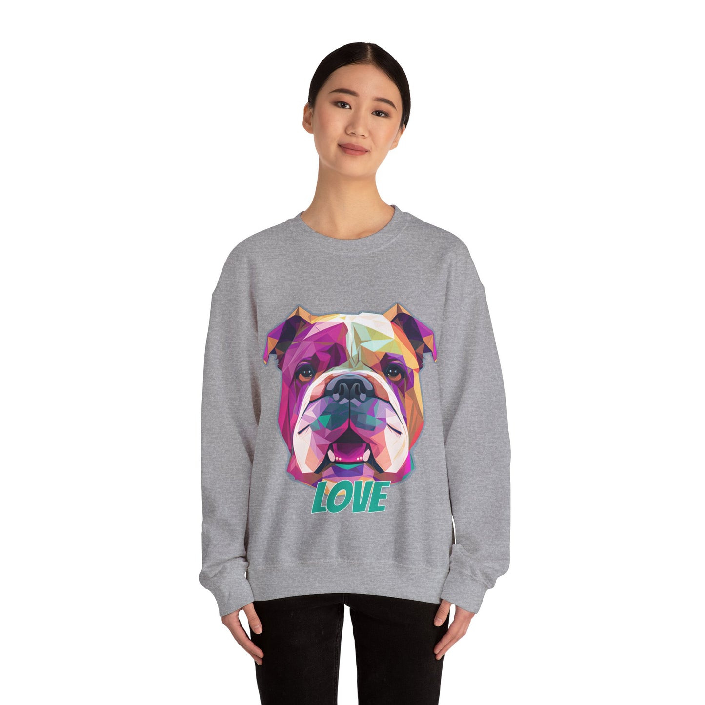 Bulldog - Low Poly LOVE  - Unisex Heavy Blend Crewneck Sweatshirt