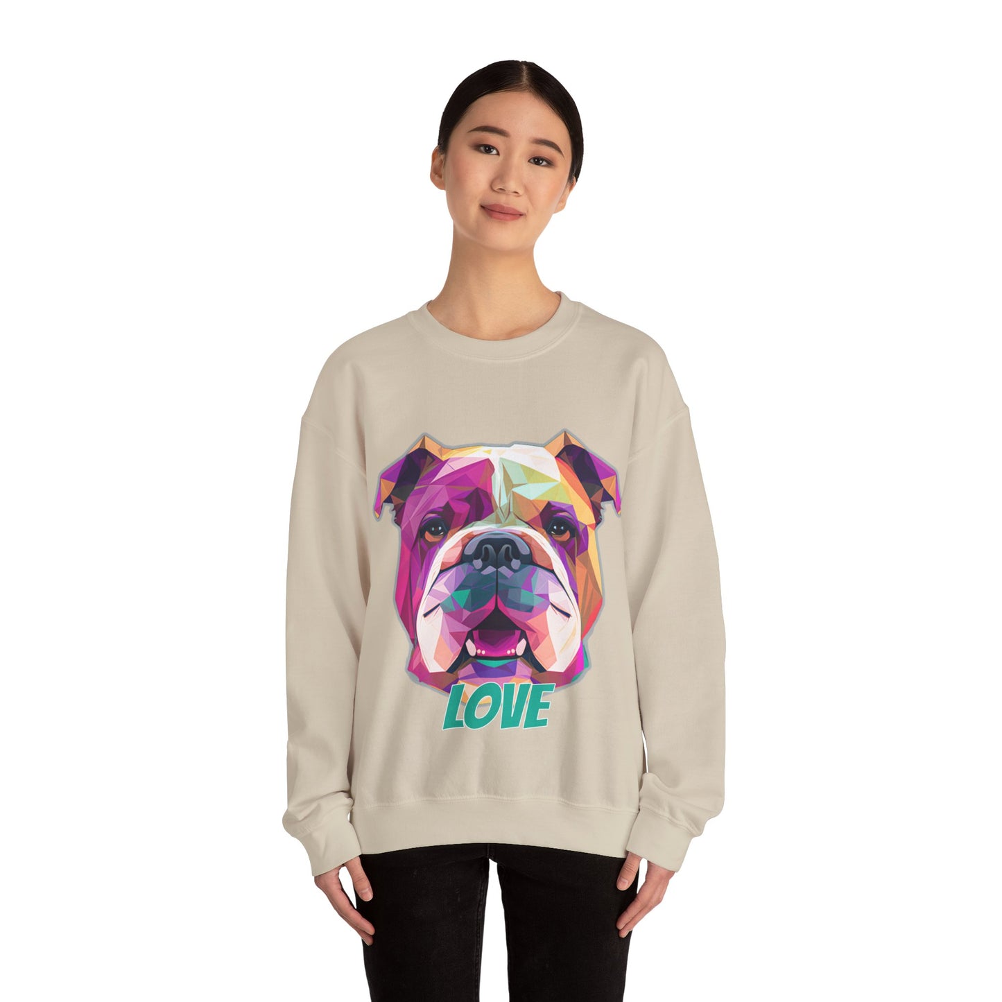 Bulldog - Low Poly LOVE  - Unisex Heavy Blend Crewneck Sweatshirt