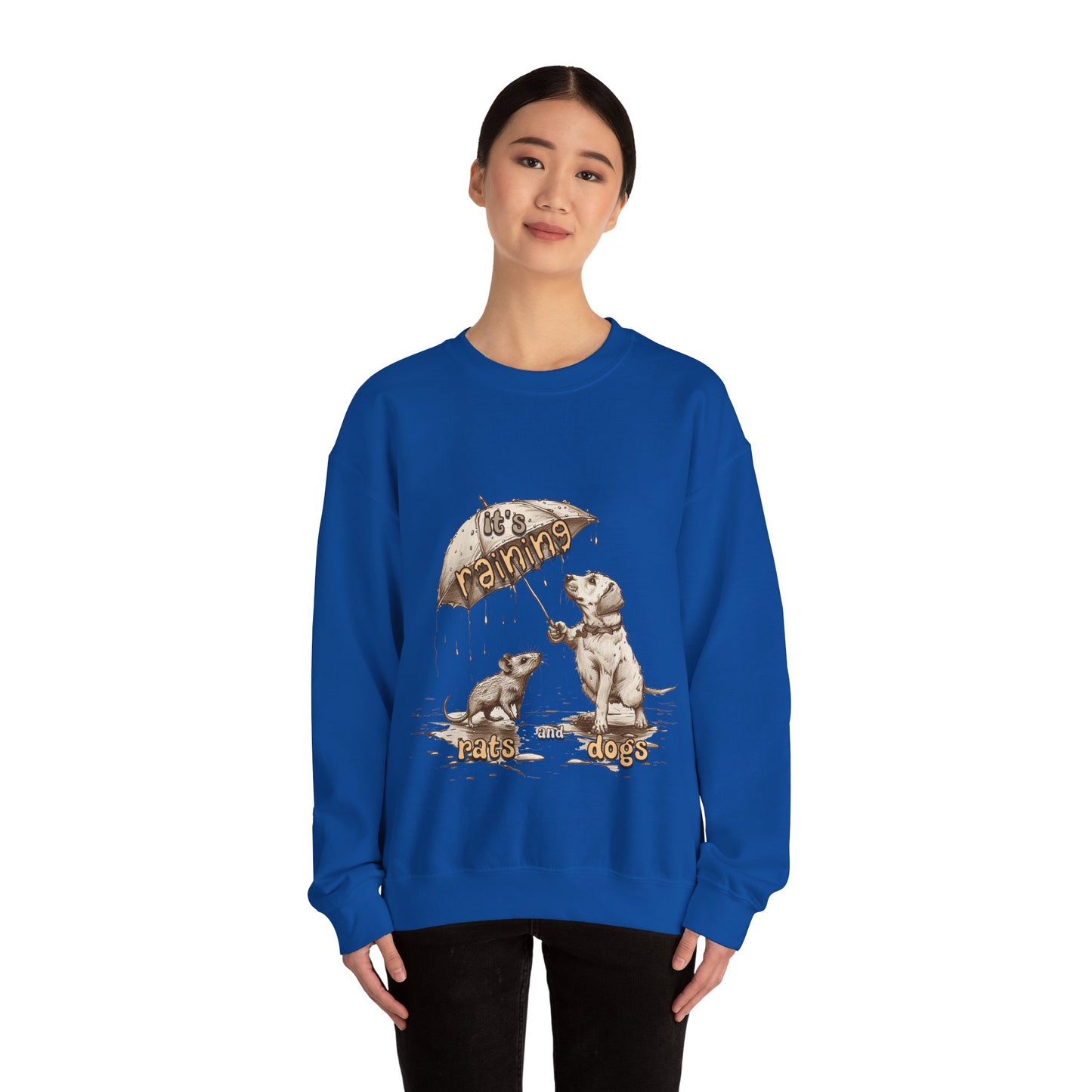 It's Raining Rats and Dogs - Unisex Heavy Blend Crewneck Sweatshirt