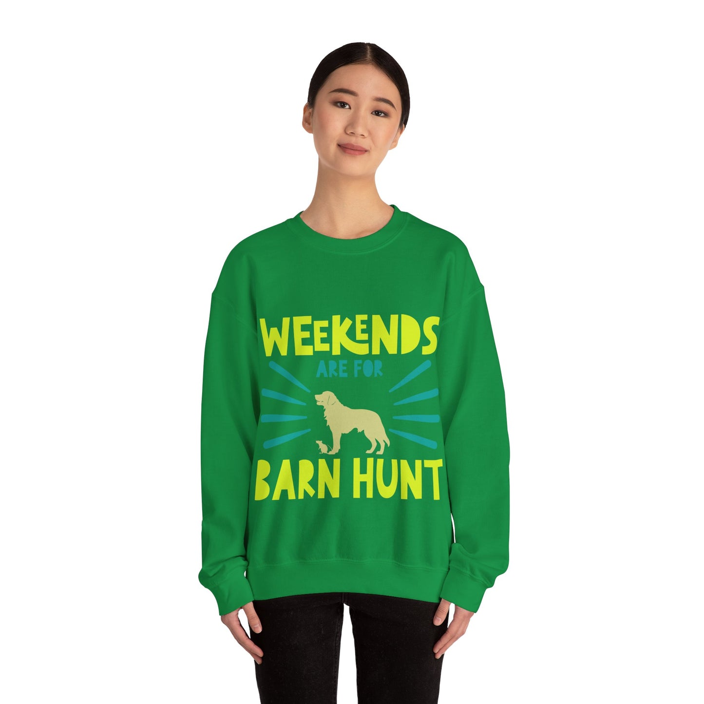 Weekends Are For Barn Hunt - Crewneck Sweatshirt, Heavy Blend, For All Genders