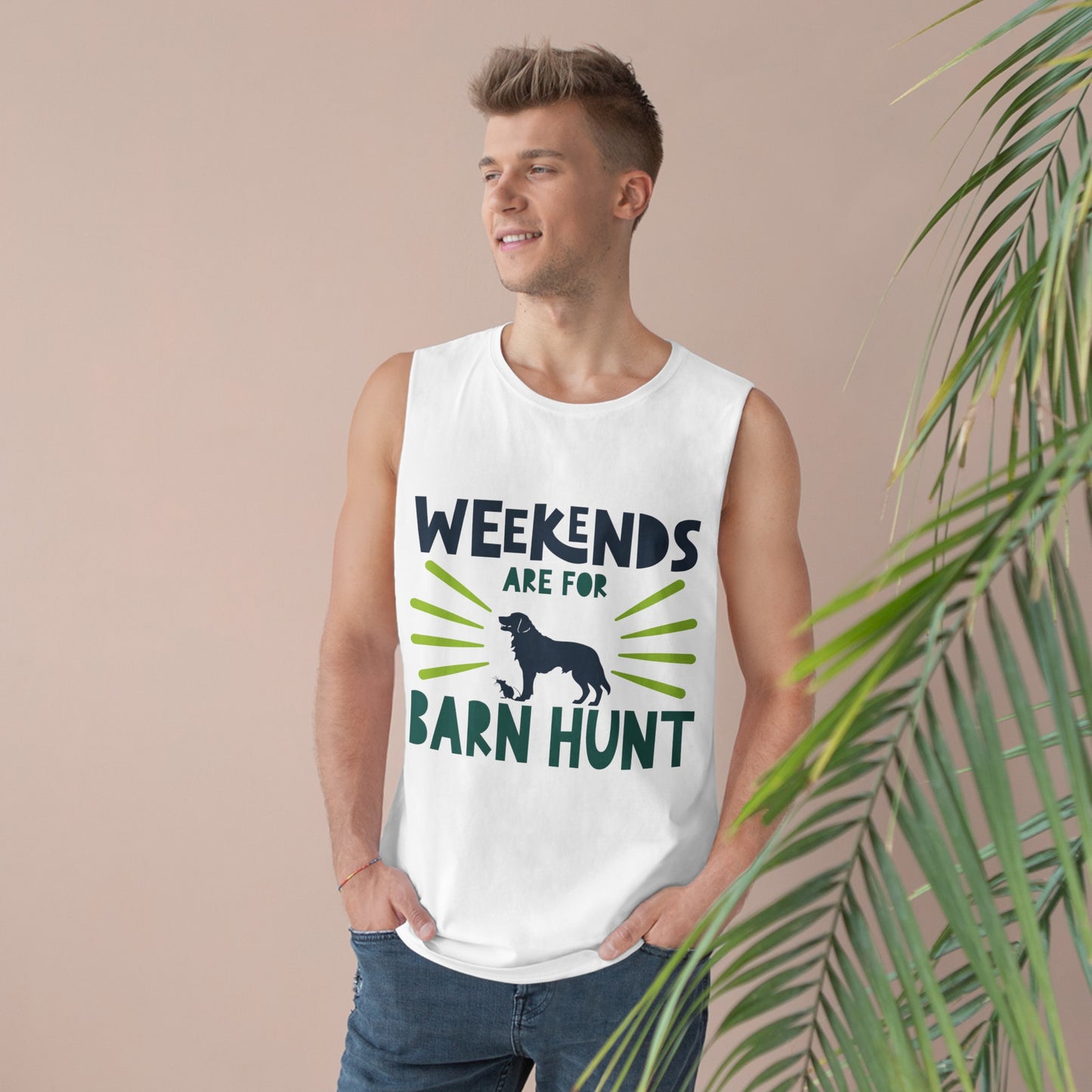 Weekends Are For Barn Hunt - Barnard Tank Top w/ Raw Armholes For All Genders