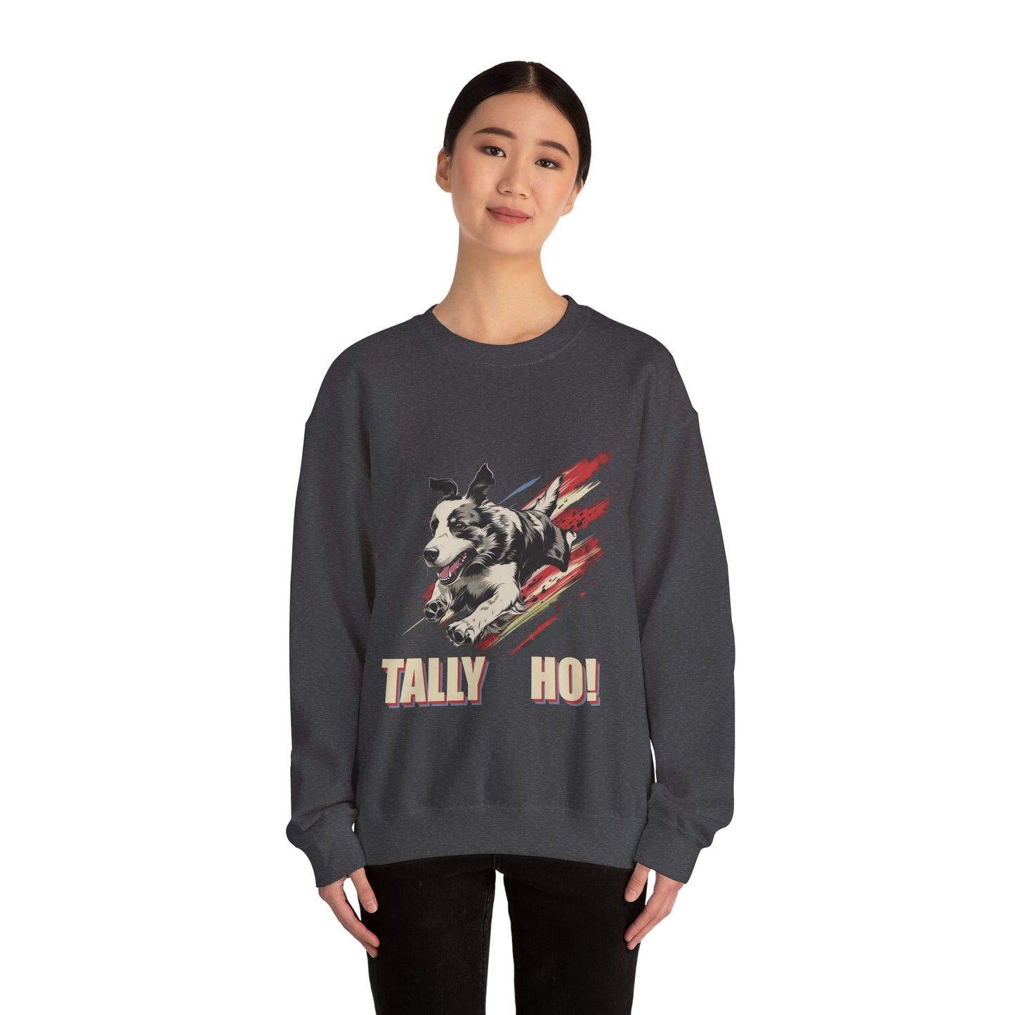 Border Collie: Tally Ho! A FastCAT Design - Unisex Heavy Blend Crewneck Sweatshirt