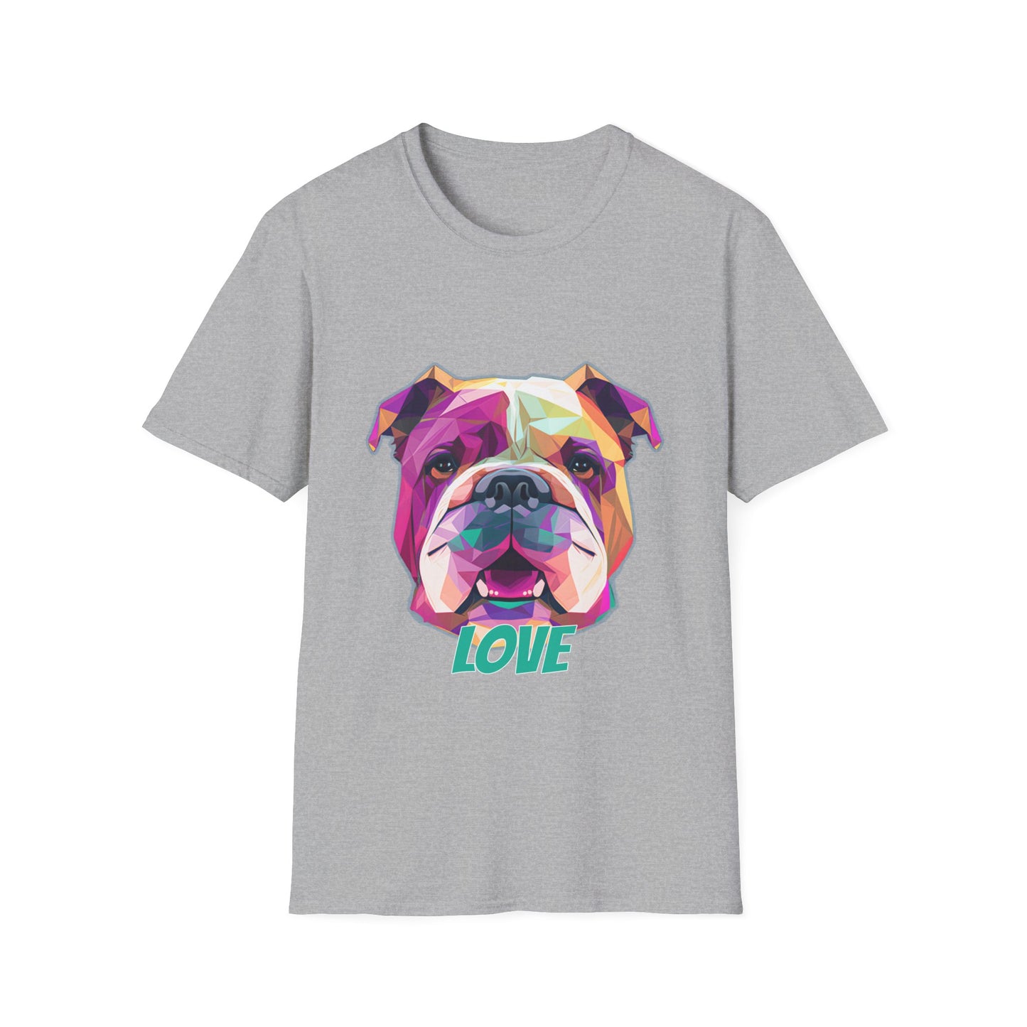 Bulldog - Low Poly LOVE - Unisex Softstyle T-Shirt