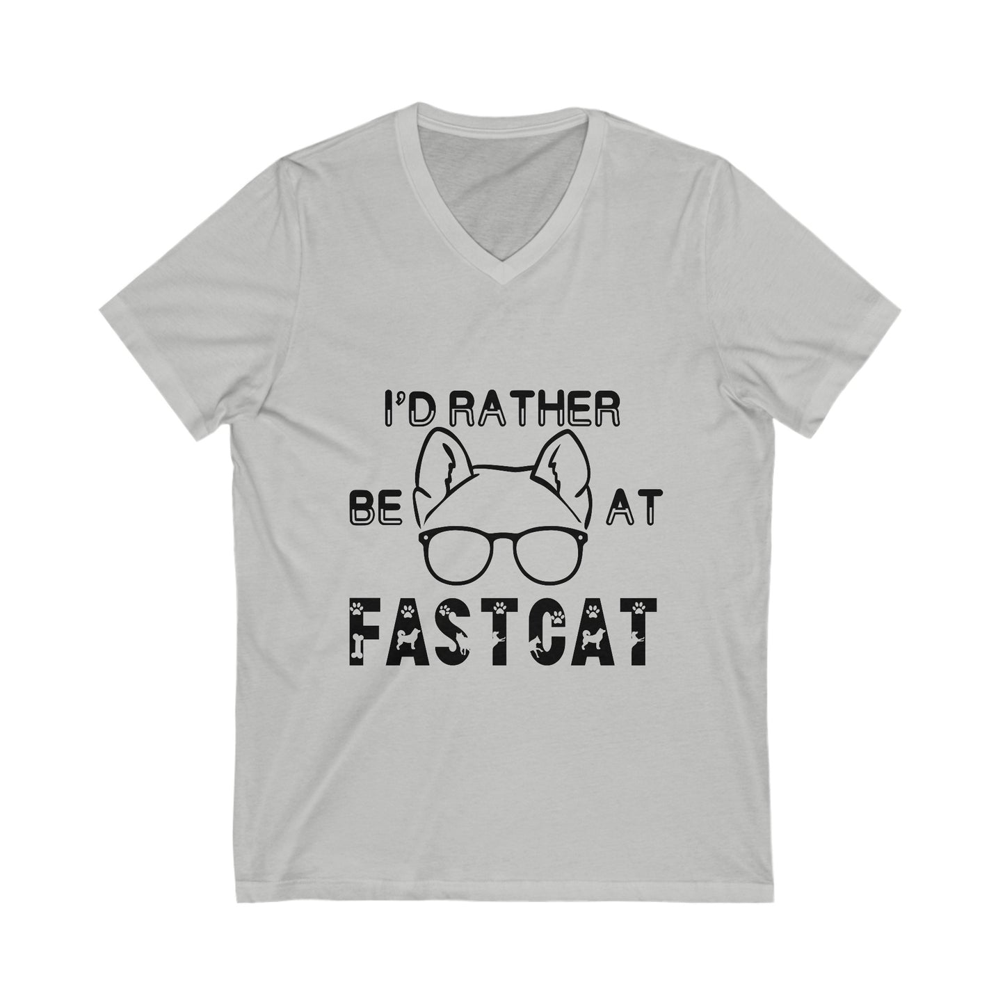 I'd Rather Be At FastCAT - Unisex Jersey Short Sleeve V-Neck Tee