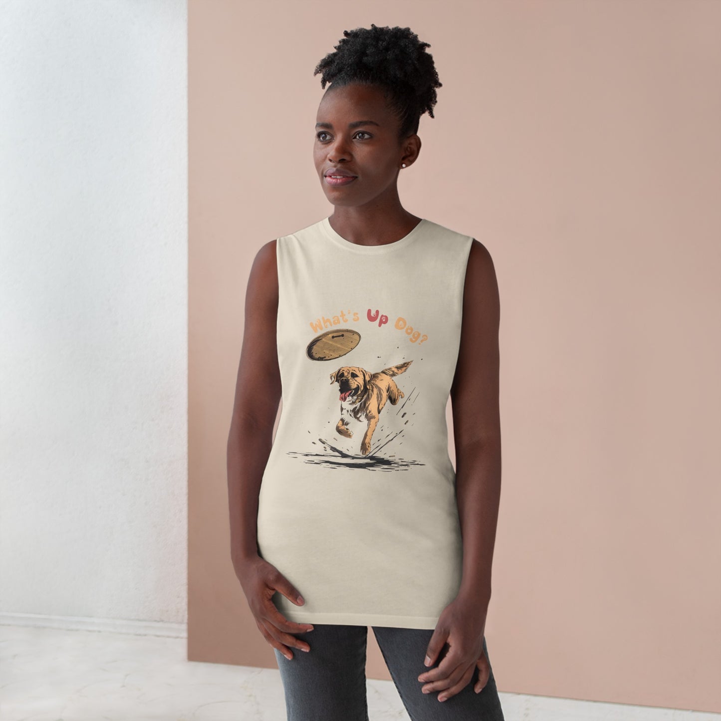 Labrador Retriever - What's Up Dog? Frisbee Disc Sports - Unisex Barnard Tank Top w/ Raw Armholes