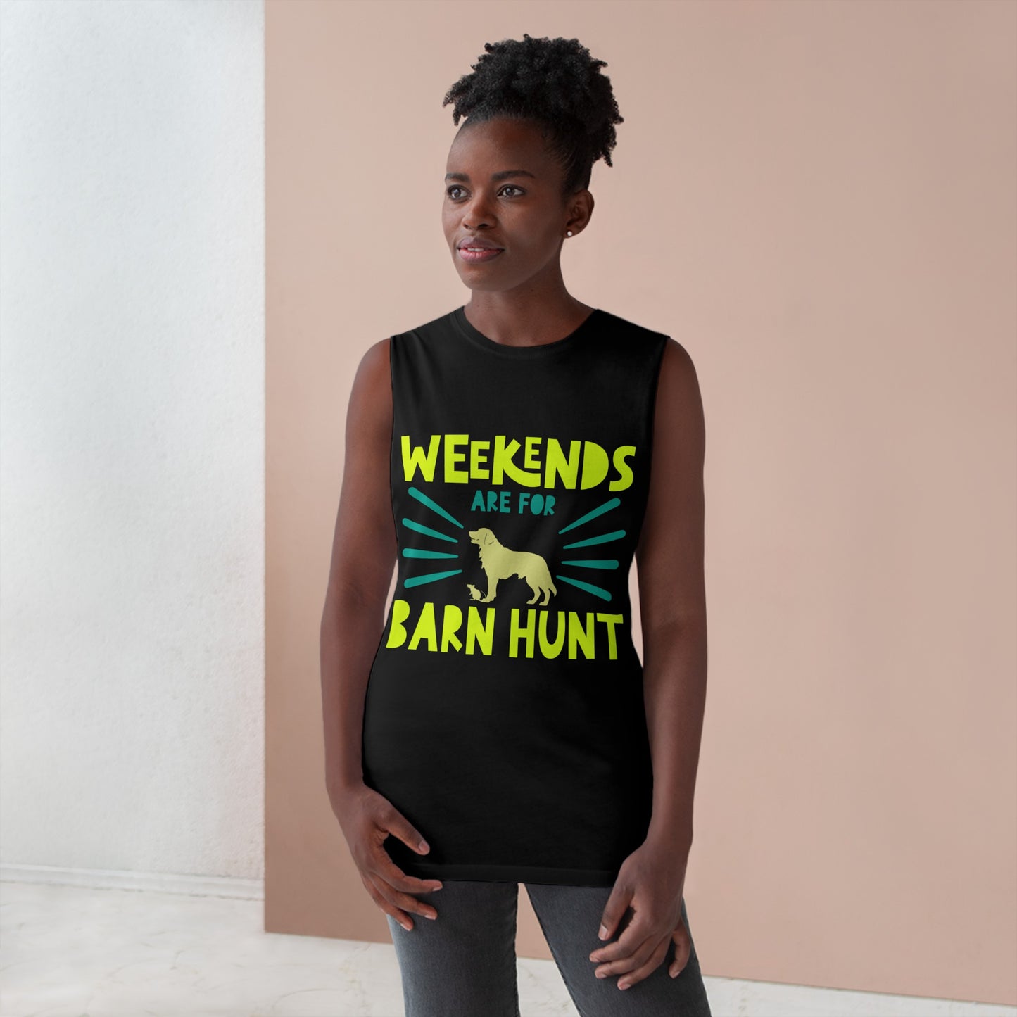 Weekends Are For Barn Hunt - Barnard Tank Top w/ Raw Armholes For All Genders