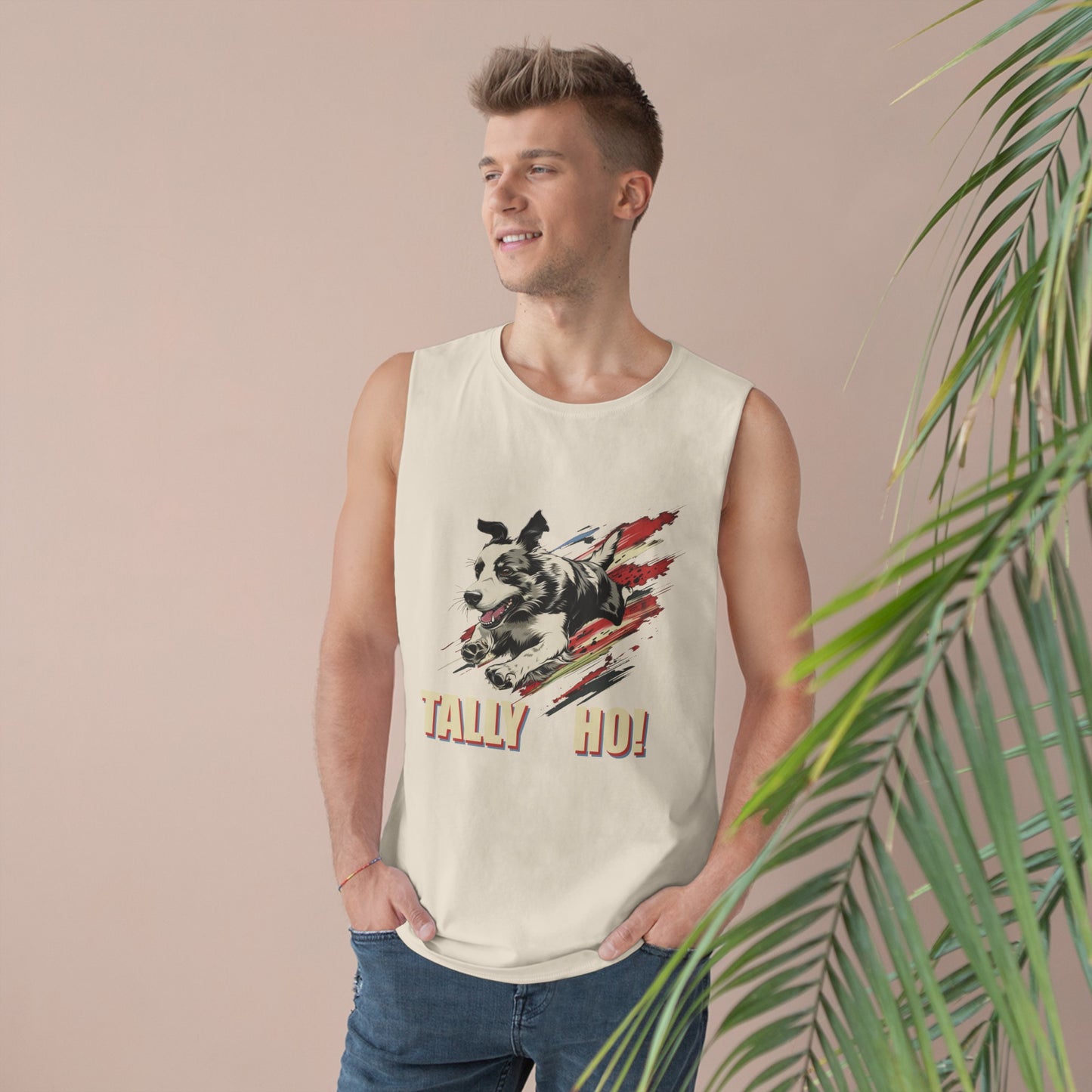 Border Collie - Tally Ho! A FastCAT Design - Unisex Barnard Tank Top w/ Raw Armholes